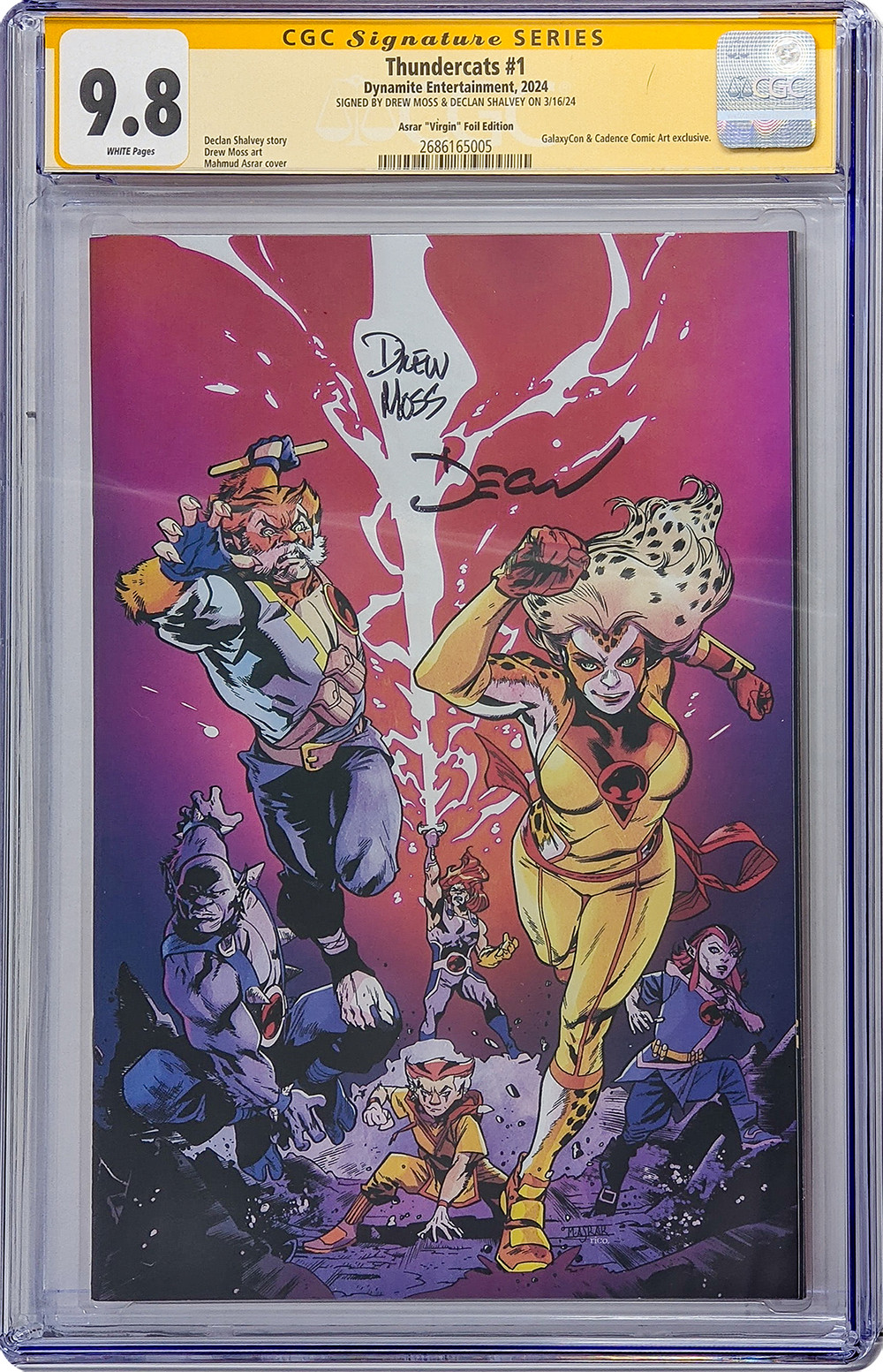 Thundercats #1 Asrar Variant Foil Cover CGC SS 9.8 NM/Mint Signed Moss, Shalvey