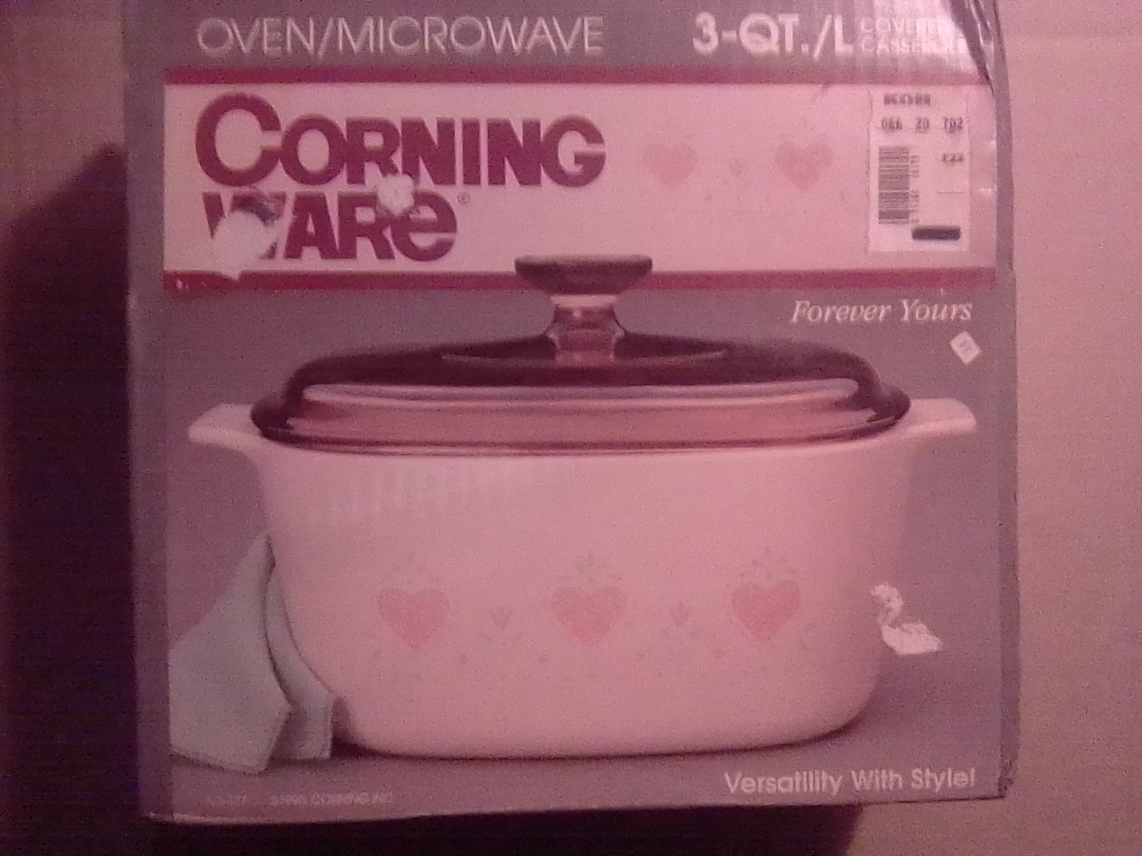 Corning Ware Forever Yours Heart 3 Quart/Liter A-3-177 Casserole Dish w/ Lid-New