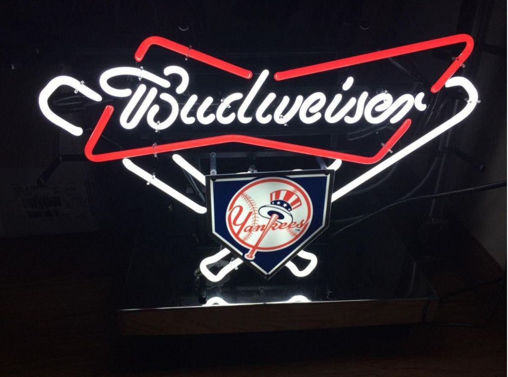 New York Yankees Bowtie 20″x16″ Neon Lamp Sign Light Beer Bar Club Decor Home JL