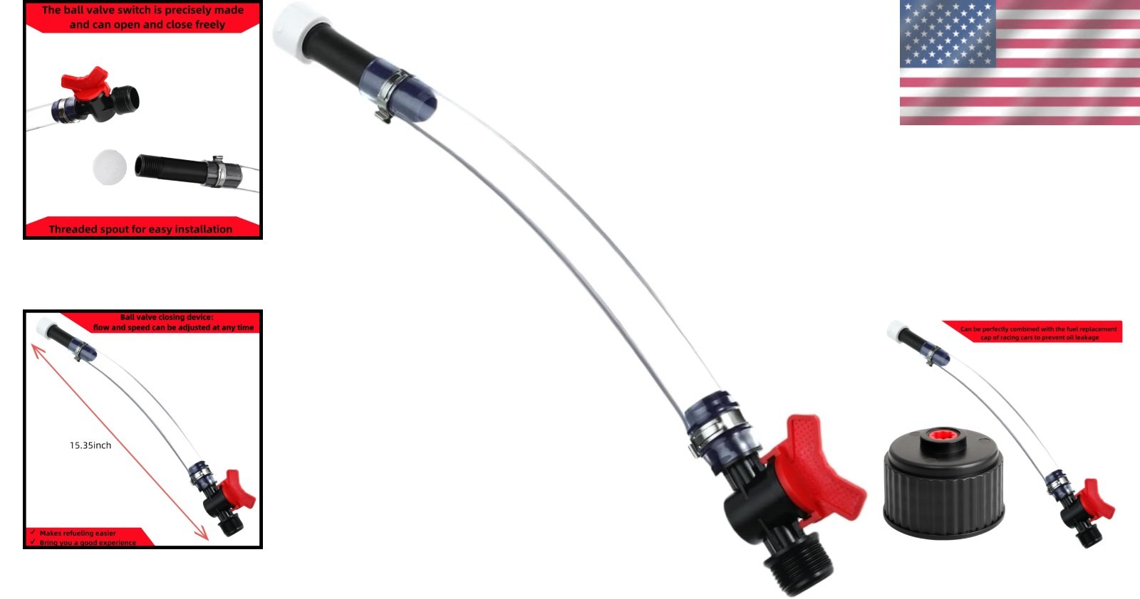 Efficient Fuel Transfer with 5 Gallon Racing Jug and Adjustable Trigger Hose