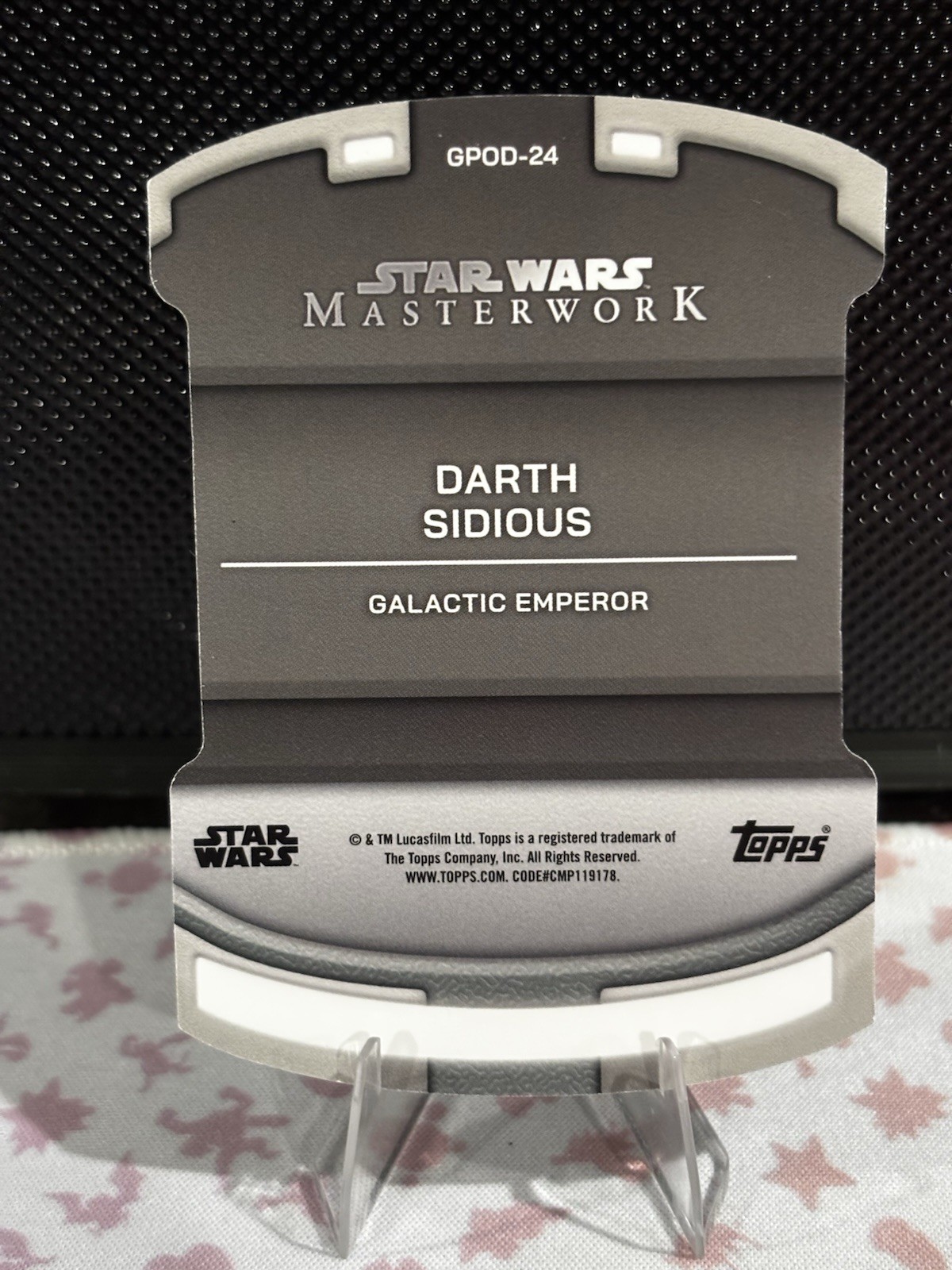 Topps Star Wars Masterwork Darth Sidious Insert GPOD-24 Serial Numbered /299