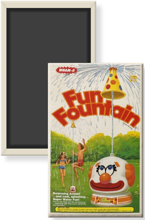 Fun Fountain Fridge Magnet 2 x 3 Rigid Wham-O 80s Clown Head Hat Water Toy