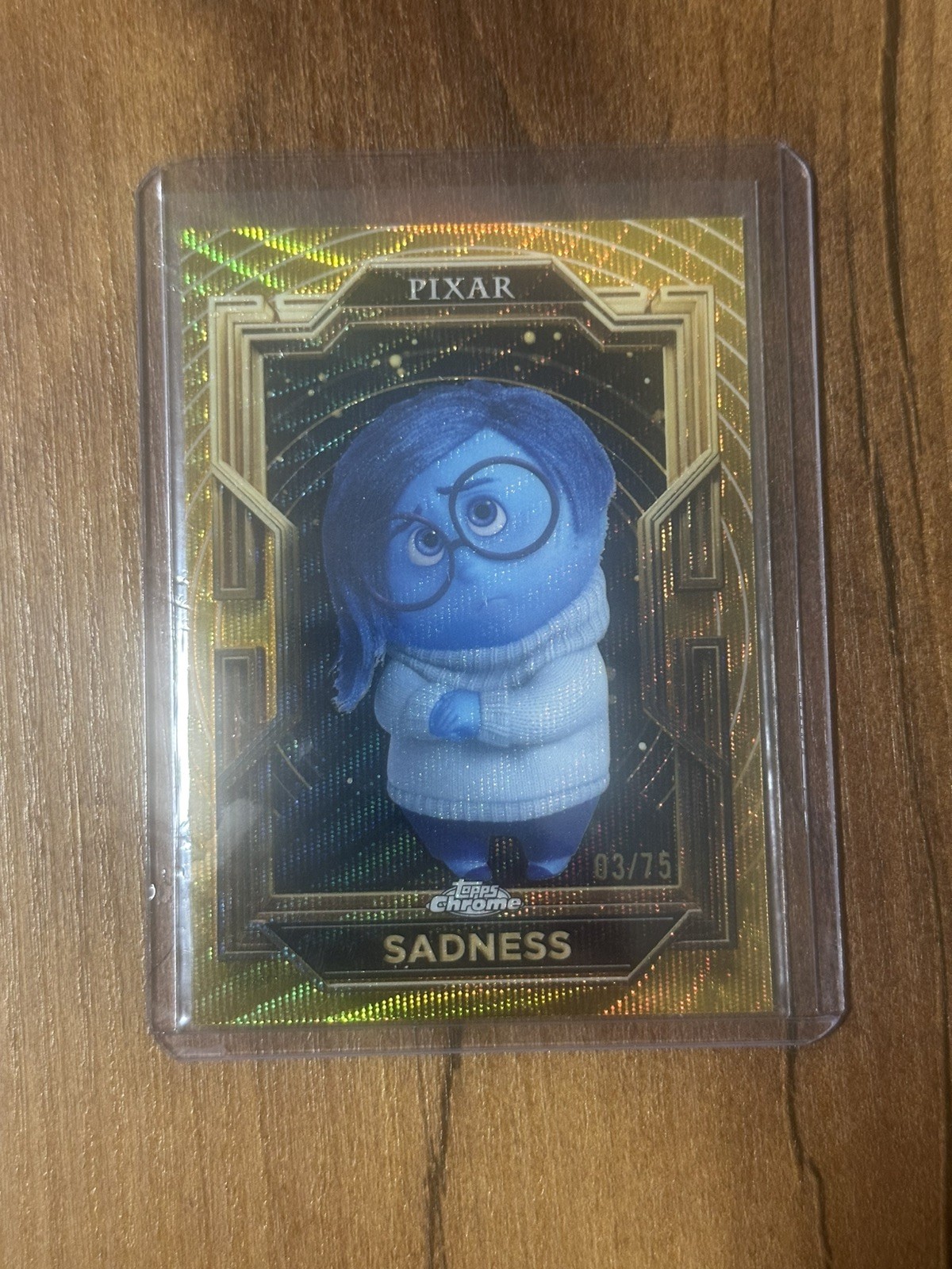 2025 Topps Pixar Gold Chrome Sadness Inside Out #57 Wave Etch /75