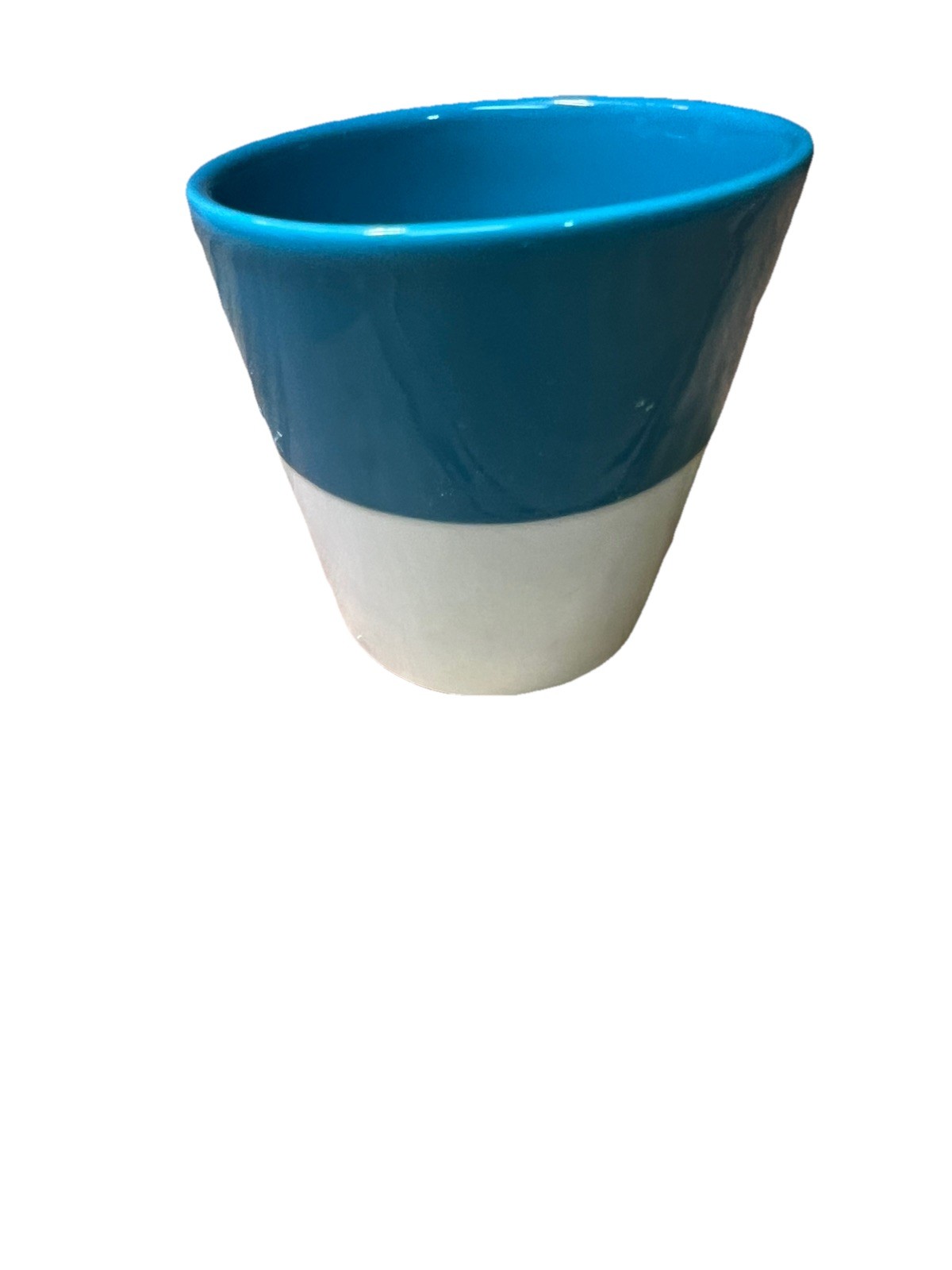 Starbucks Tazo Tea Logo Asymmetrical Bone China Mug Blue White Cup 2011