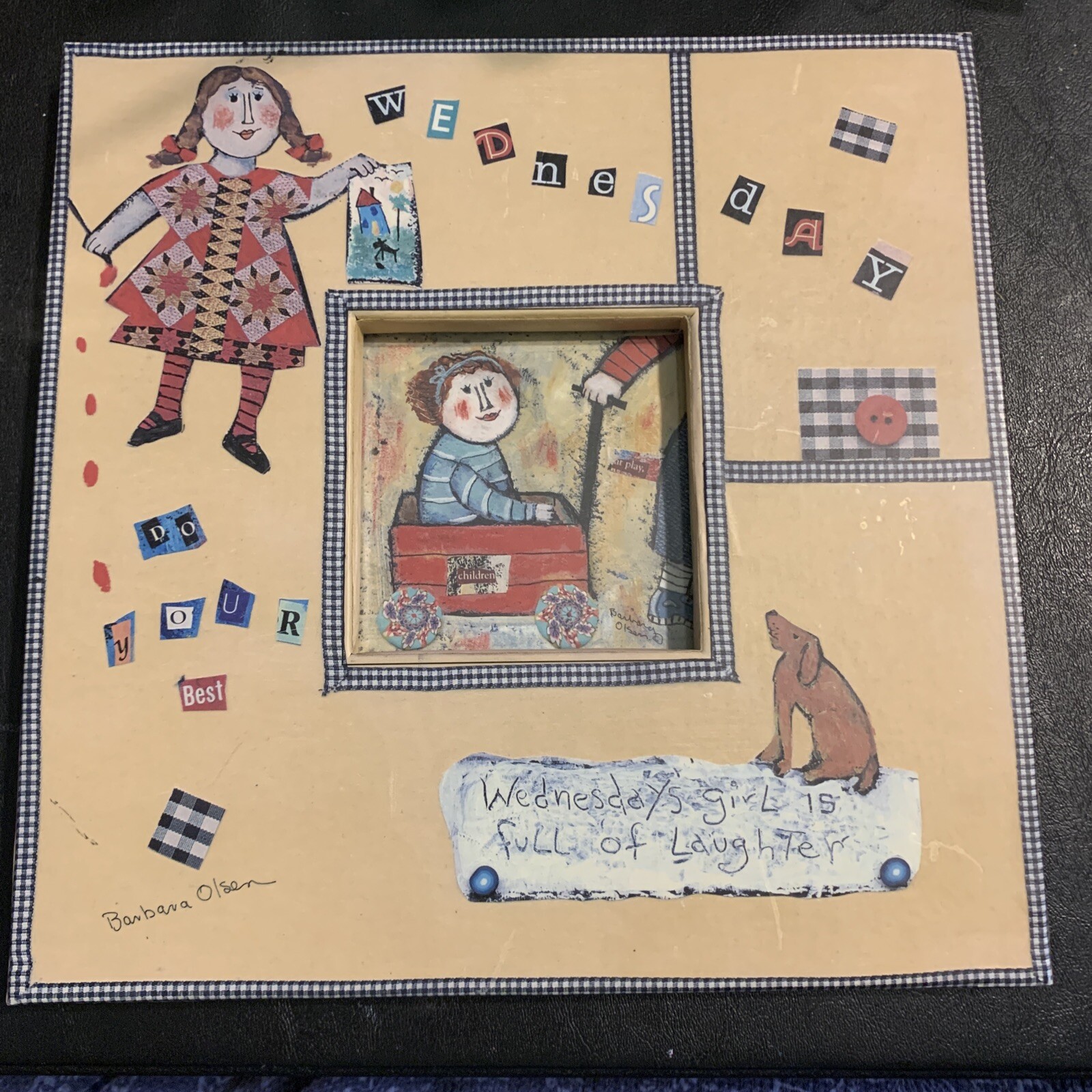 Wednesday’s Girl Is Full Of Laughter Square Frame By Barbara Olsen 2000