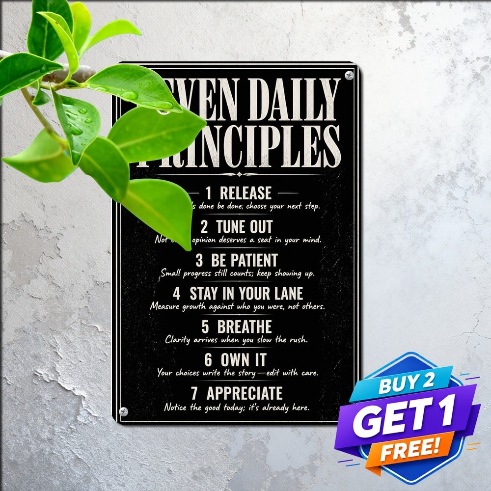 Rules For Life Vintage Style Inspirational Slogan Metal Tin Sign Wall Art Plaque