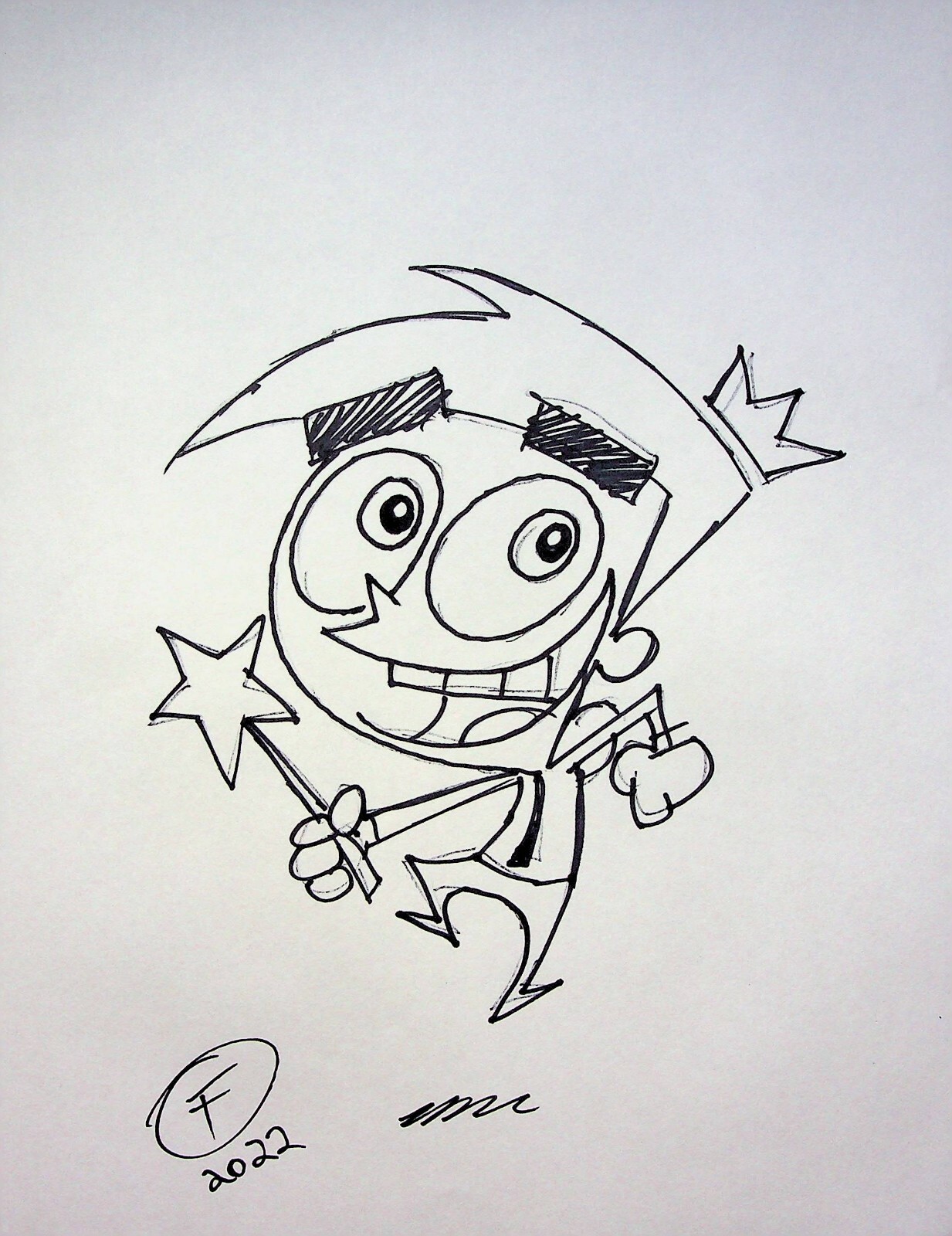 Fairly Odd Parents Hand Inked JOHN FOUNTAIN SIGNED Convention 8×11 Pin-up Art