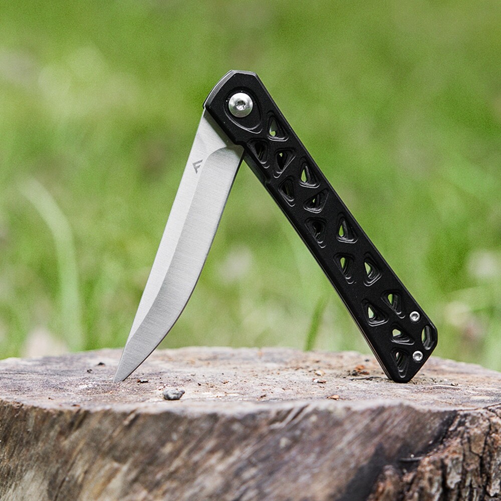 FLISSA 4.5″ Folding Pocket Knife Camping Tactical Pocket Knife Hollow-out Handle