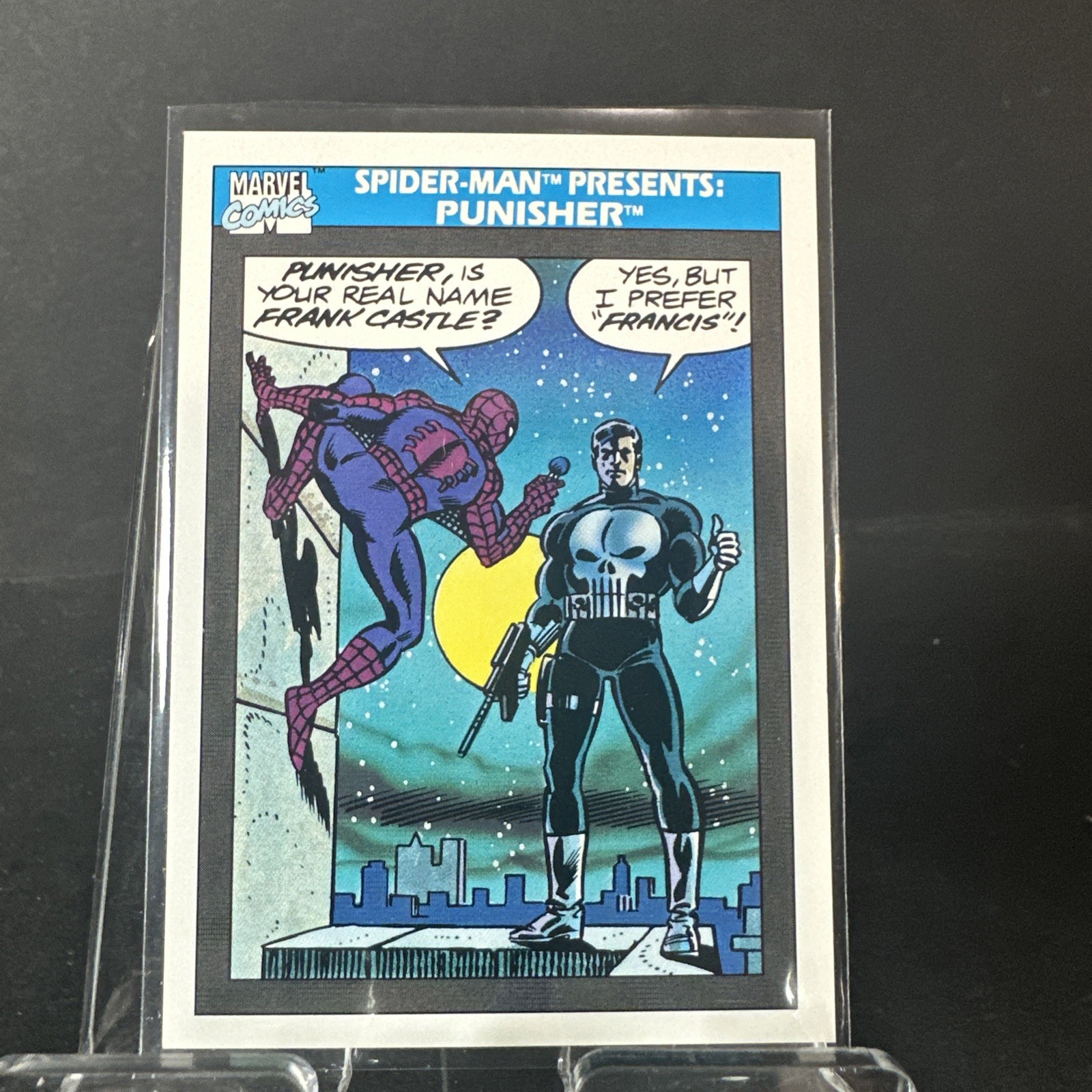 1990 Impel Marvel Universe Series 1 #155 Spider-Man Presents: Punisher (B)