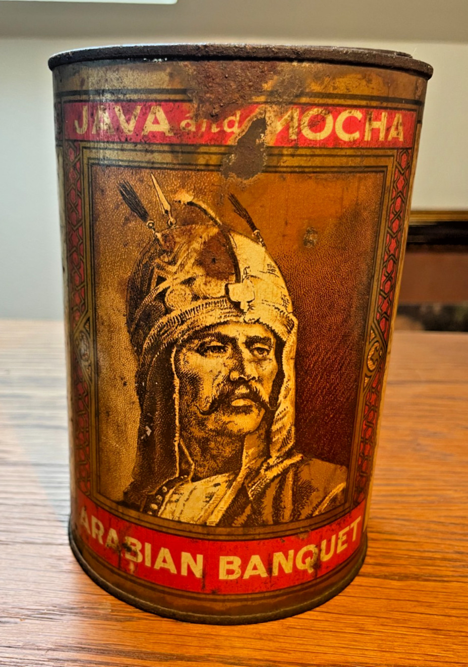 Vintage Arabian Banquet Java & Mocha Coffee Tin Can Empty Blodgett-Beckley Co