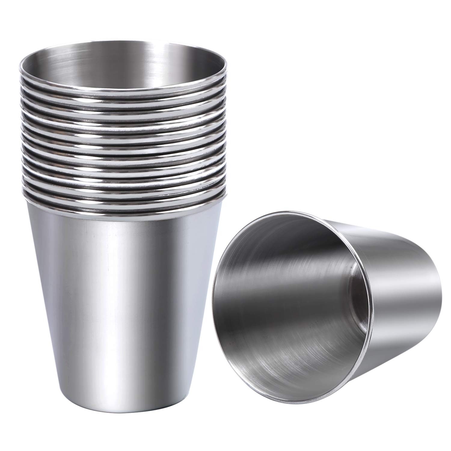 12 Pieces Stainless Steel Shot Cups Stainless Steel Shot Glass Drinking Tumbl…