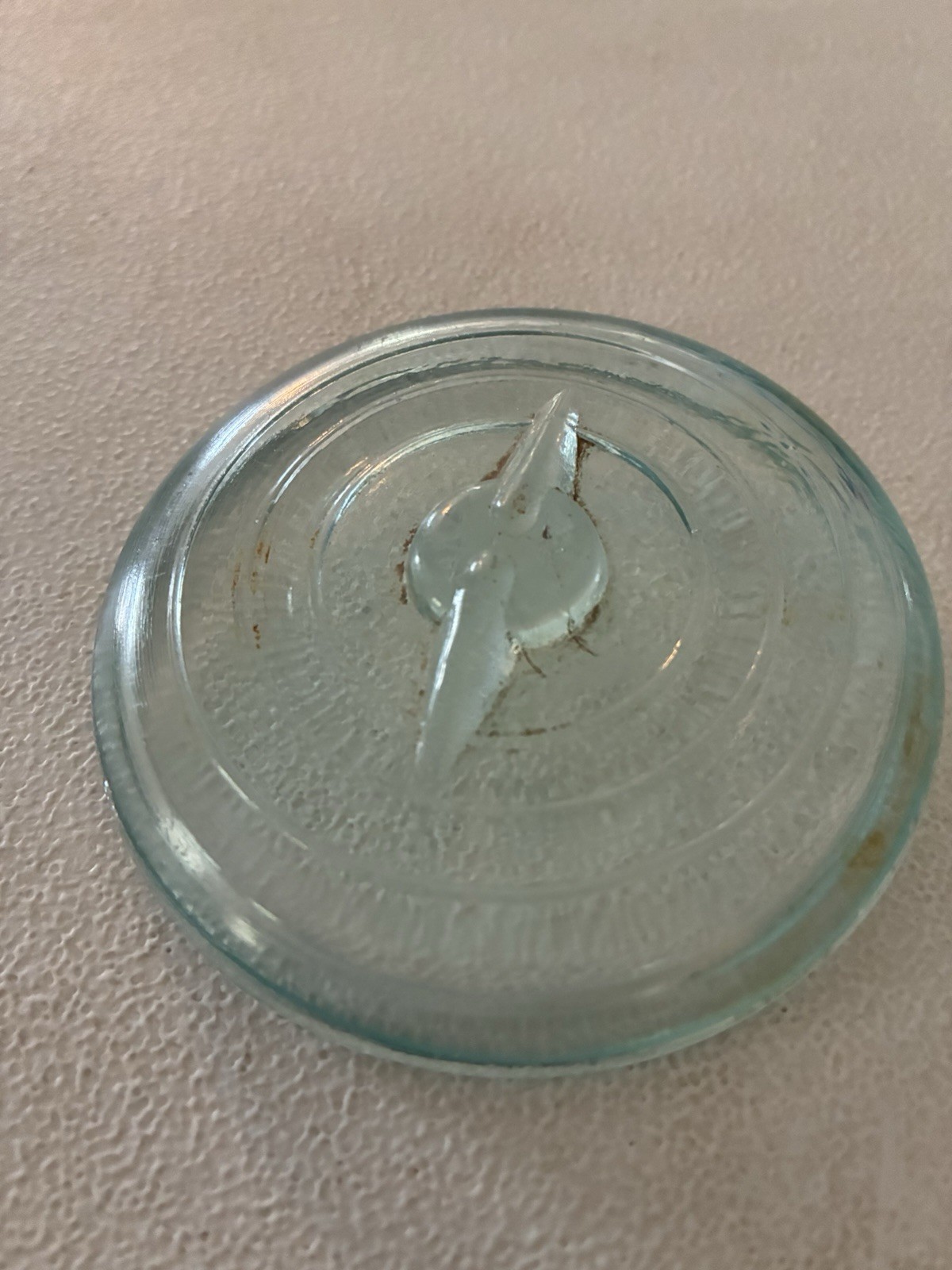 Antique Blue Glass Lid for Regular Mouth Wire Bail Canning Jar Ball Atlas