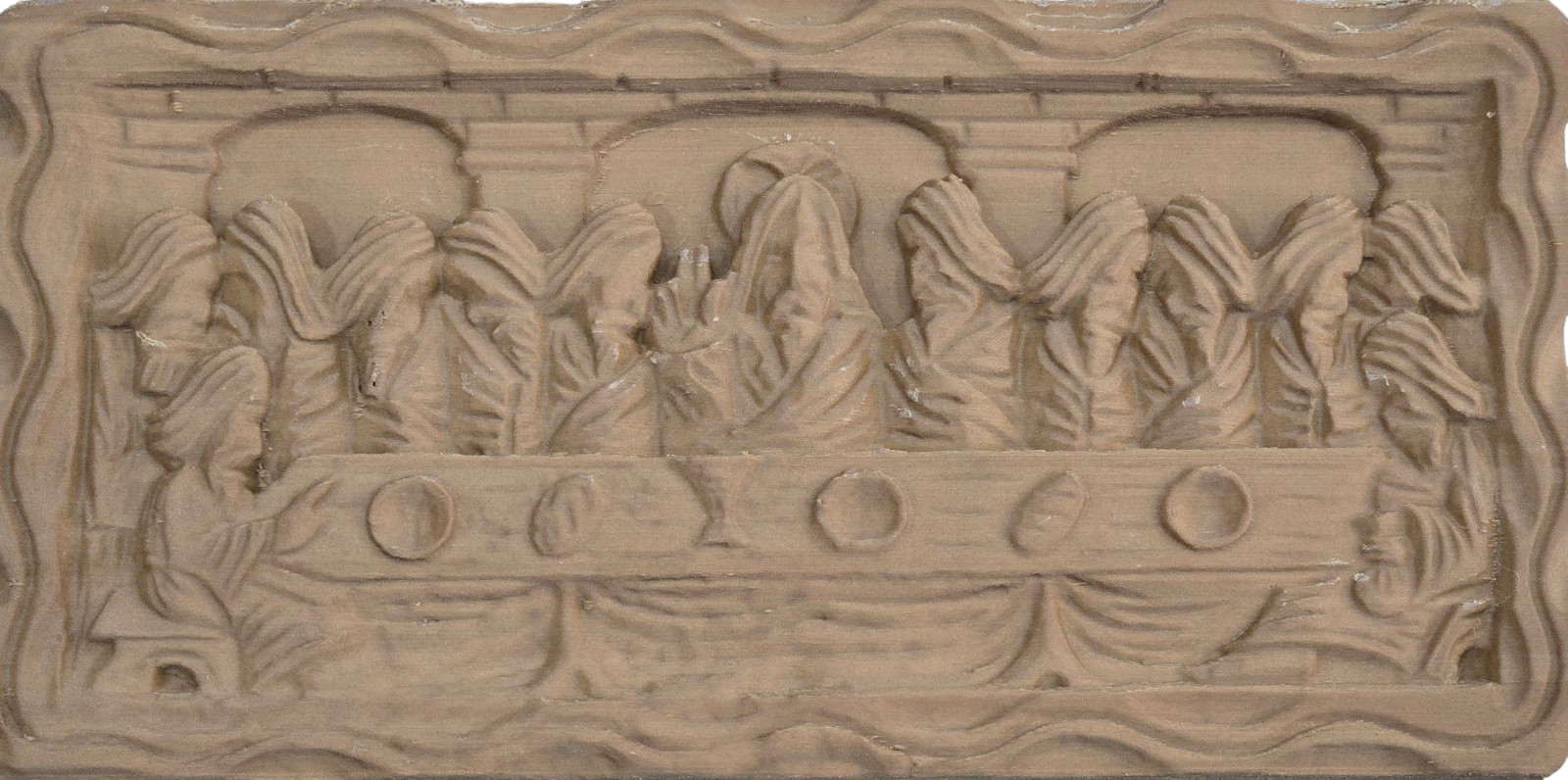 The Last Supper Wall Art – 3D Relief – Hand Painted PLA Plastic – 12″ x 6.5″ x 1