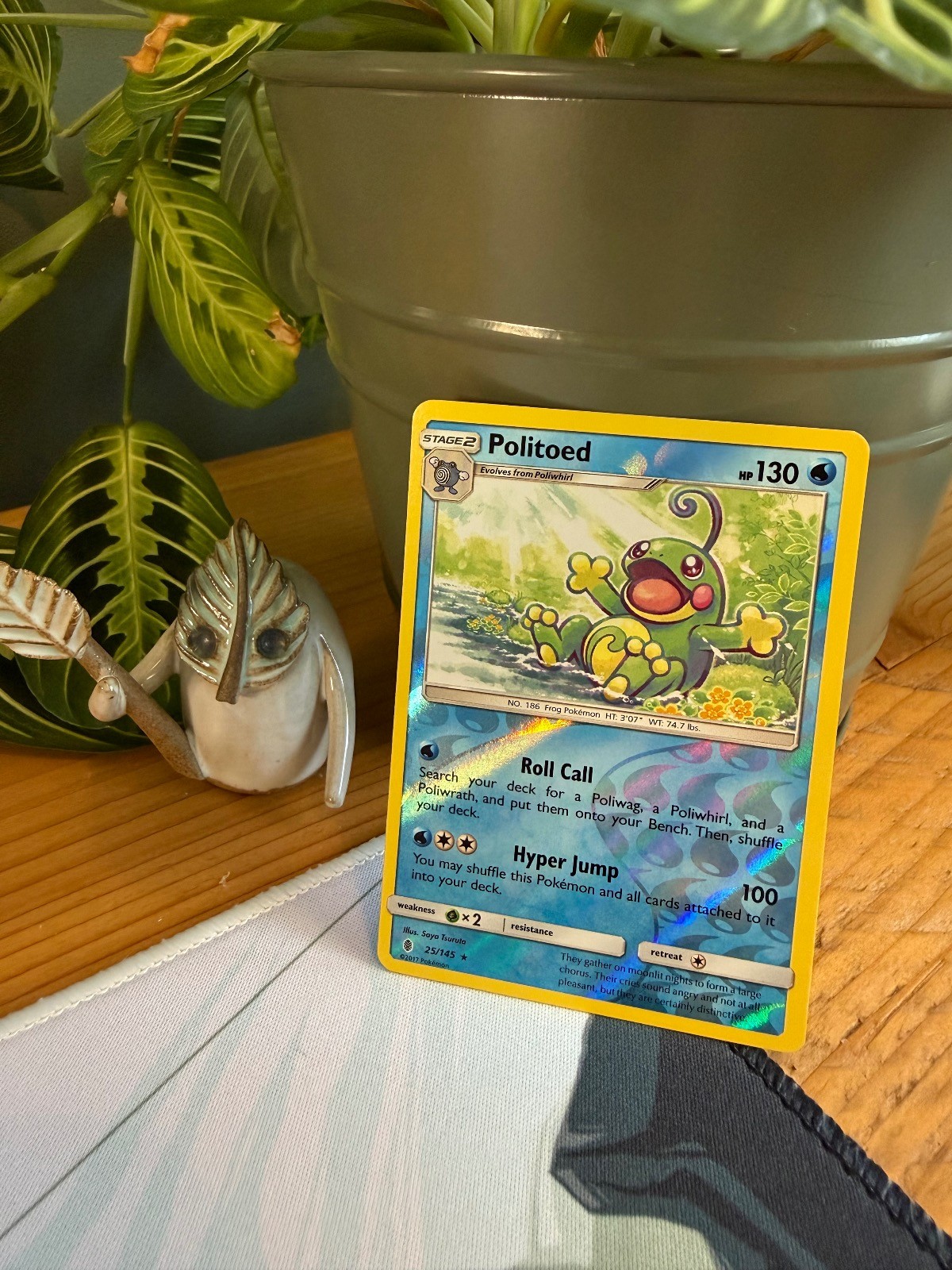 Politoed 25/145 Holo Rare Guardians Rising Pokemon Reverse Holo NM