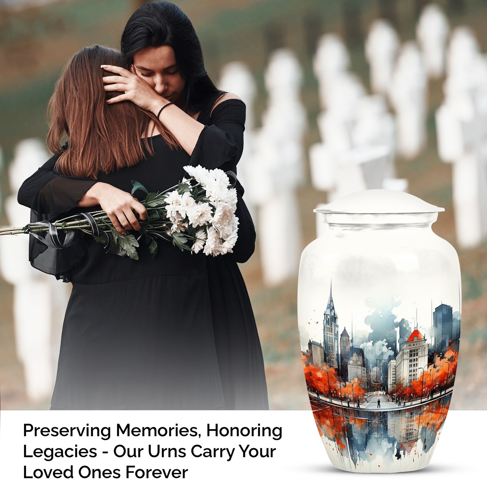 Splash Elegant Large Capacity Urn Cremation Ashes Timeless Memorial Classic Gift