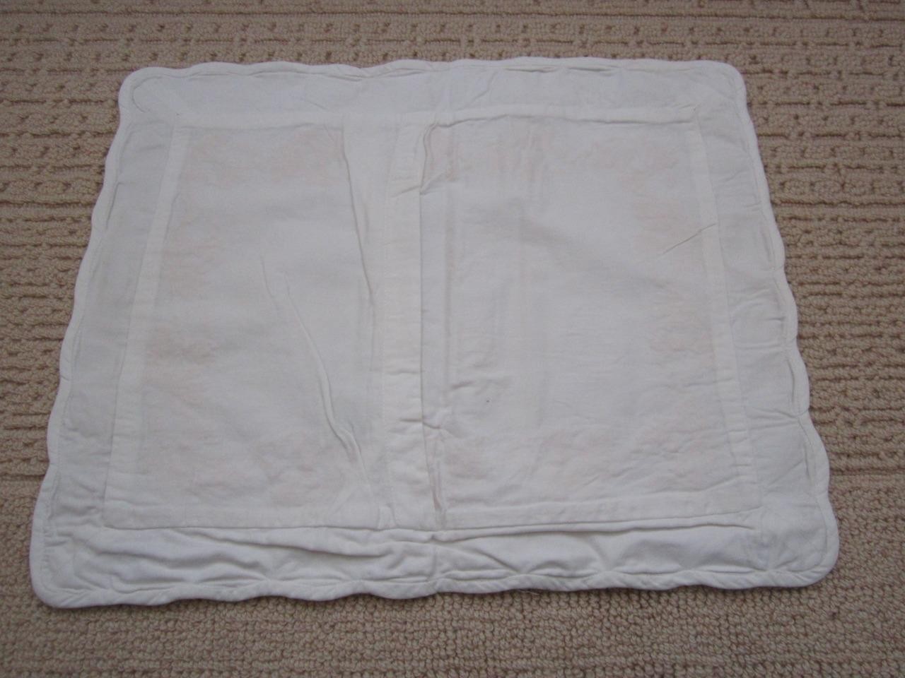 NOS SOURCE PERRIER Collection White Cotton Sateen Wheat Embroidered Boudoir Sham