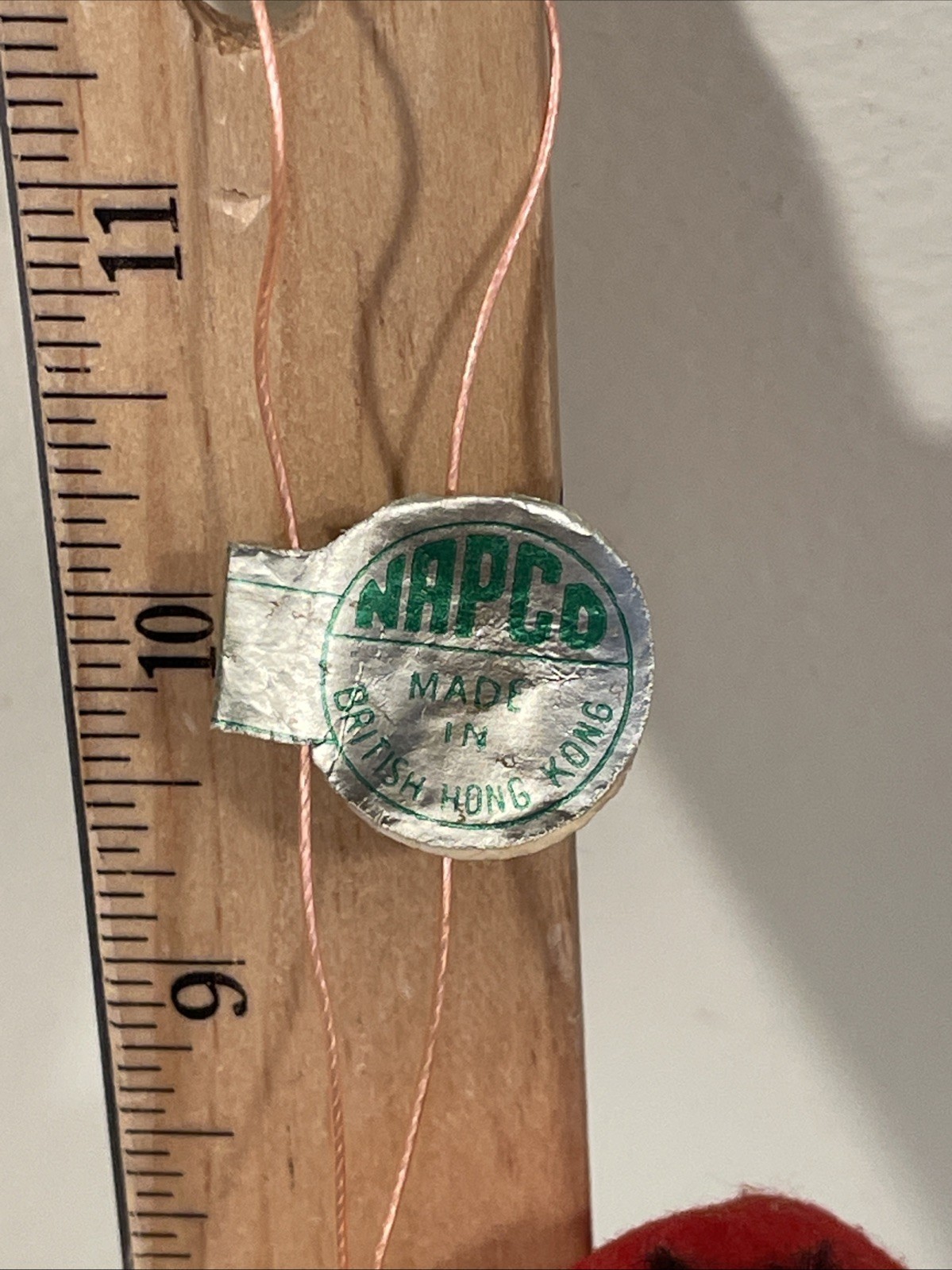 VINTAGE NAPCO HANGING PLASTIC MISTLETOE BALL with FELT PIXIE ELF ON TOP