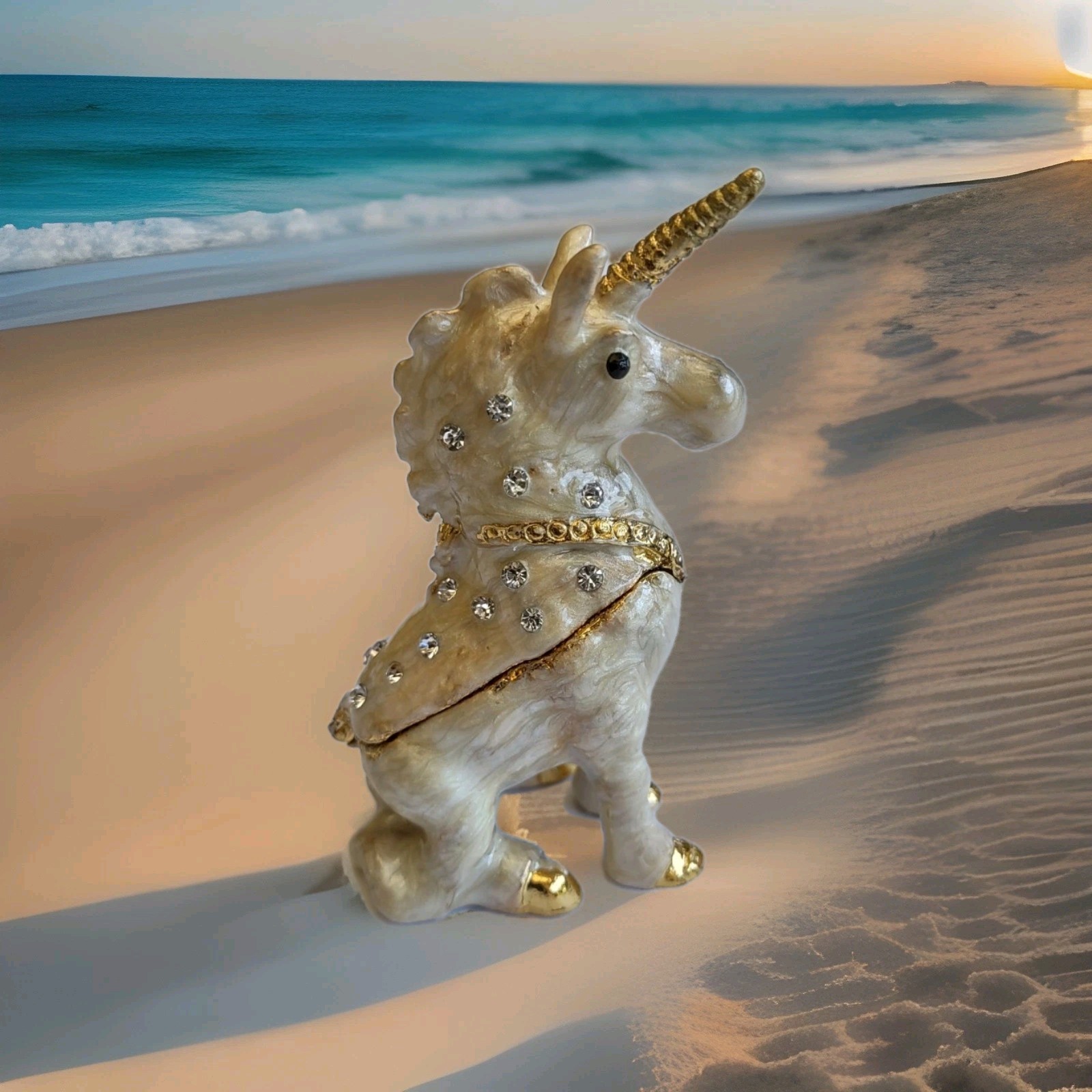 White Unicorn Trinket Box