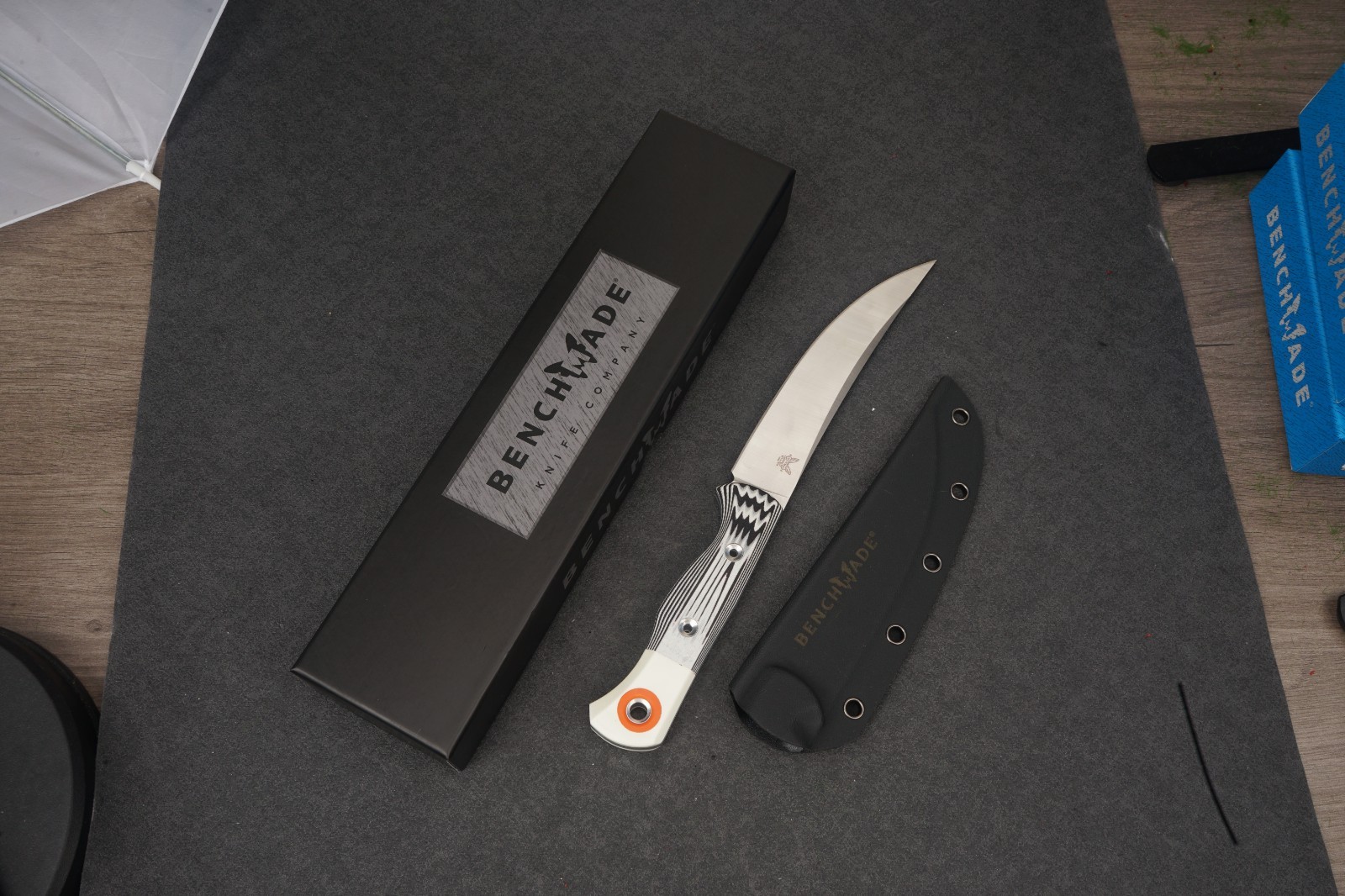 Benchmade Meatcrafter S45VN Fixed Blade Knife Carbon Fiber Handle Sheath