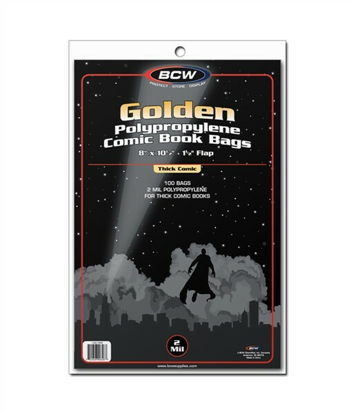 200 BCW Golden Age / Era Comic Book 2-Mil Archival Poly Bags – THICK – 8 x 10.5