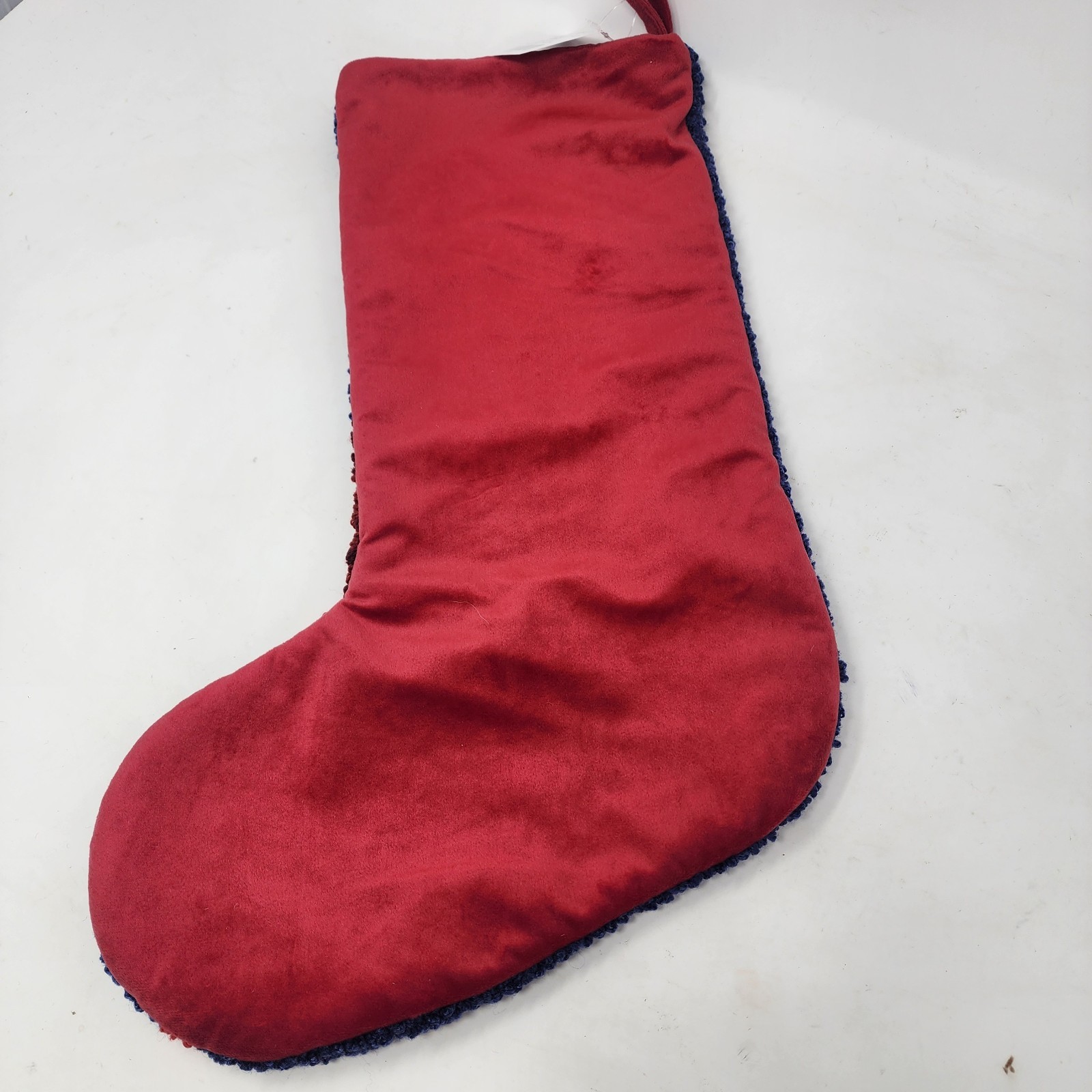 Christmas Stocking Latch Rug Hook Loop Pile 3D Red Cardinal 7″ x 19″