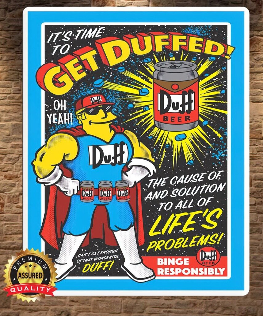Duff Beer – Get Duffed – Simpsons – Metal Sign 11 x 14