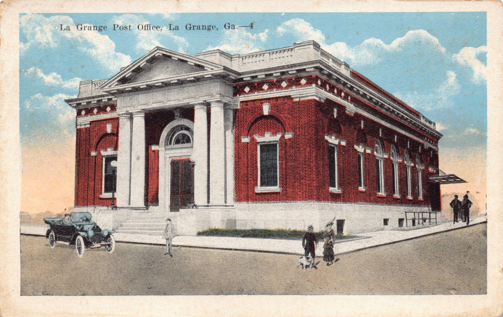 GA~GEORGIA~LAGRANGE~POST OFFICE~EARLY AUTO~C.1920~POSTED 1949
