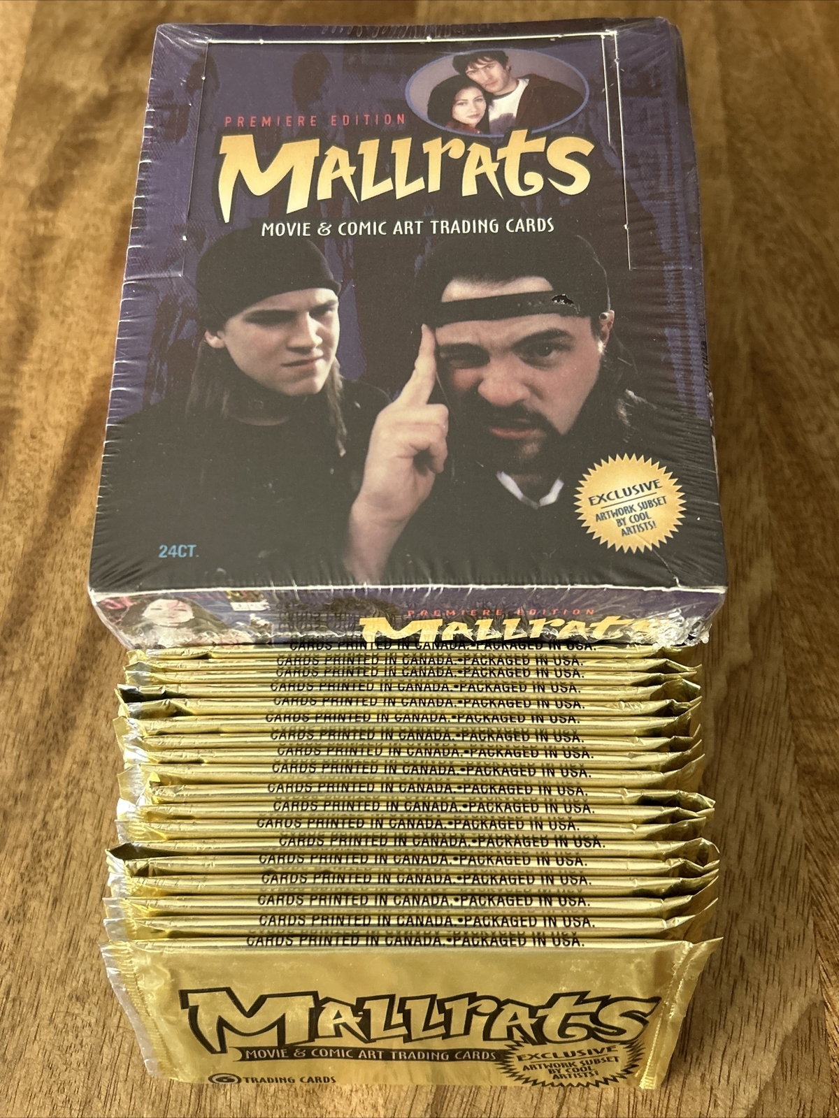 1995 Vintage Mallrats Movie Bacon Eggs Trading Cards Sealed Unopened Cello Pack