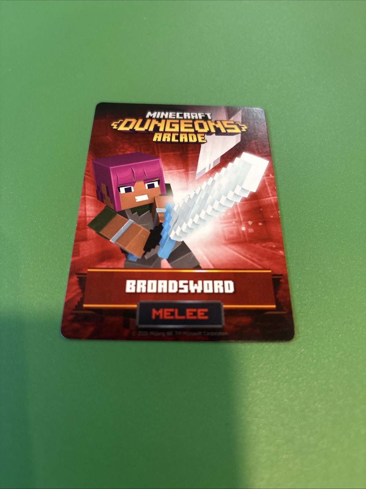 Minecraft Dungeons Arcade Card Series 5 Broadsword #12/144 Common