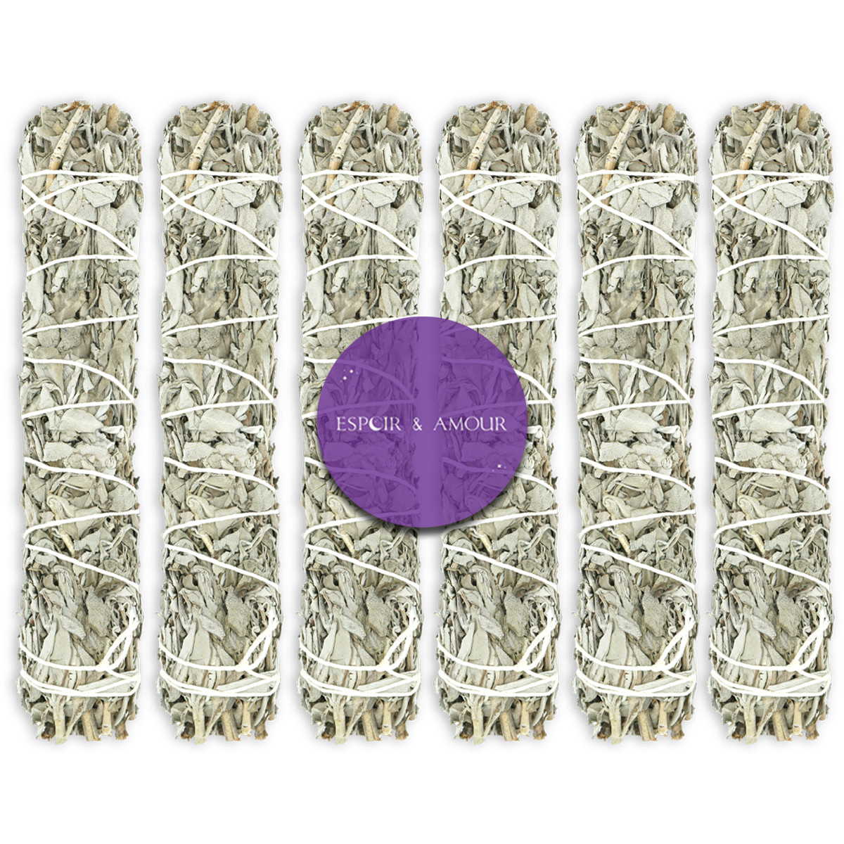 California White Sage 9″ Smudge Sticks for Spiritual Healing & Cleansing 6 Pack