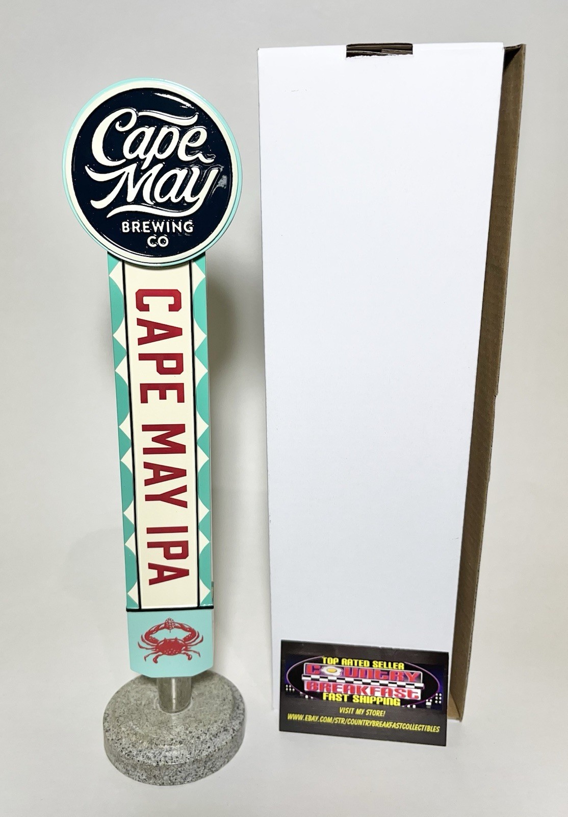 Cape May Brewing Company IPA Crab Logo Beer Tap Handle 12” Tall Brand New In Box