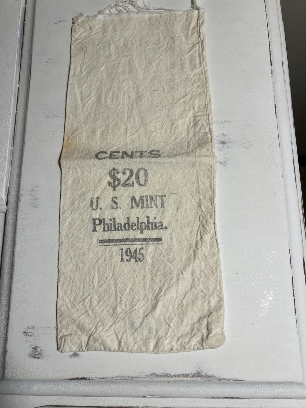 1945–1 cent–$20 U.S. MINT–PHILADELPHIA. CLOTH BAG