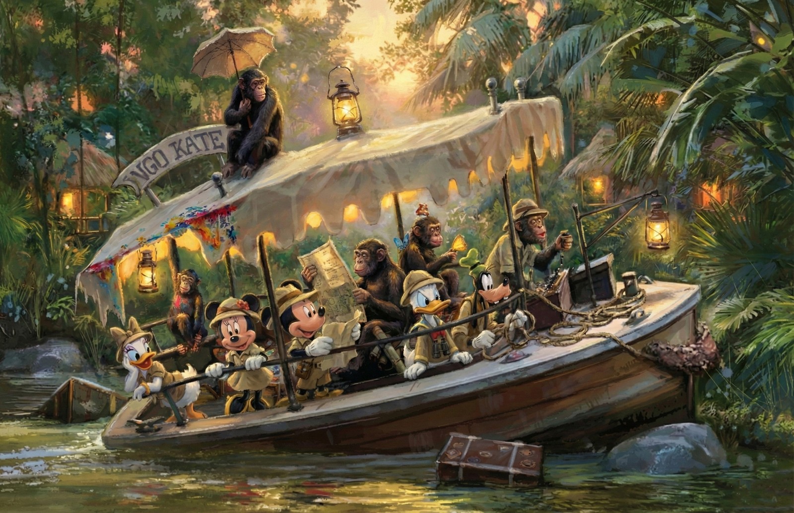 Disney Jungle Cruise Congo Kate 11×17 Matte Painted Light Art Print