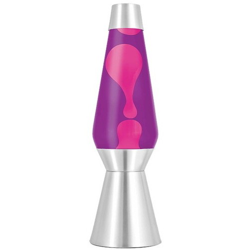 Lava? Lamp Grande 27” Pink Wax / Purple Liquid / Silver Base