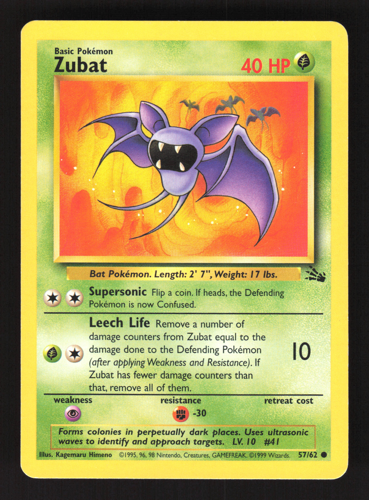 Zubat #57/62 Fossil Common Vintage – MP