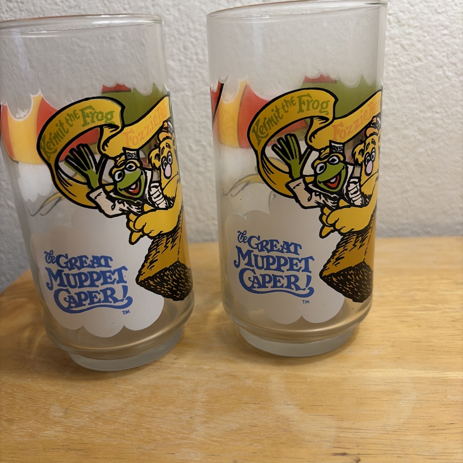 McDonald’s The Great Muppet Caper Glass Set 1981 Multicolor Original lot of 5