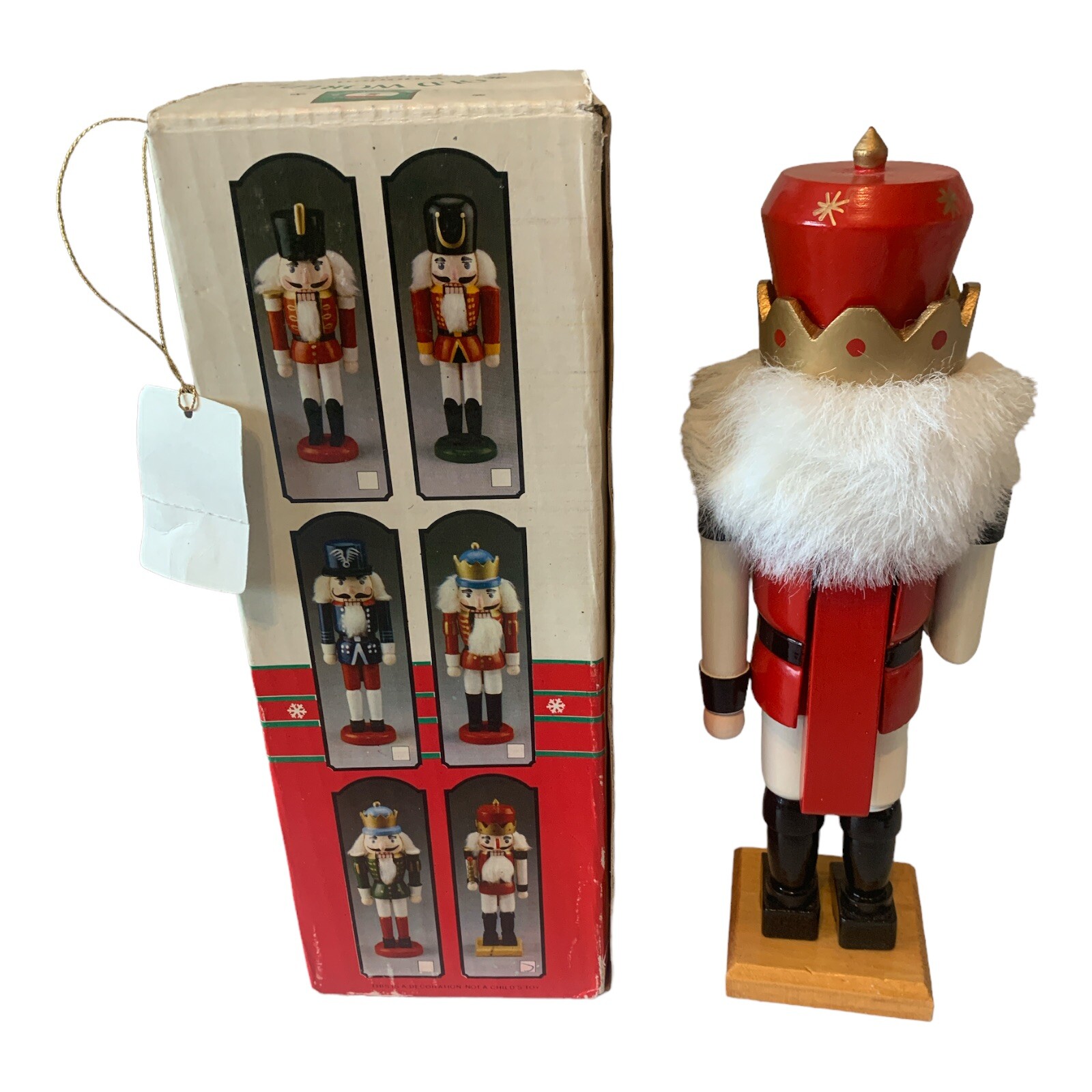 Nutcracker Figurine Hand Crafted Traditional Wooden 10″ New