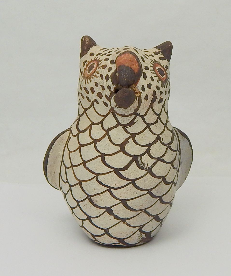 Zuni Pottery Owl Figure 5 Inches Tall Unsigned