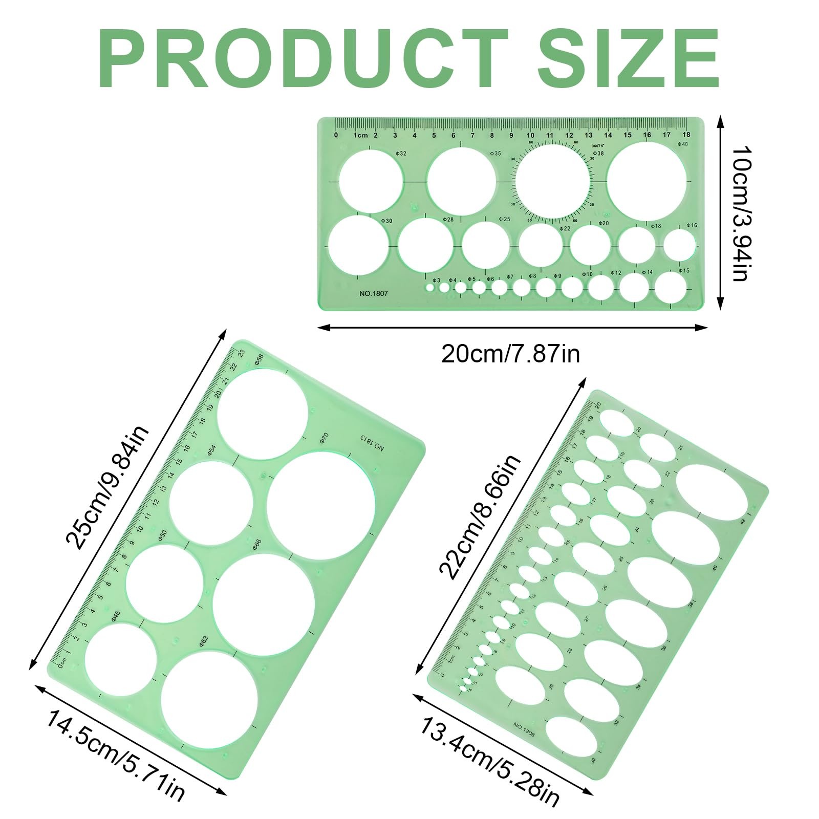 3pcs Circle Template, Plastic Round Circle Stencil Geometric Circle and Oval …