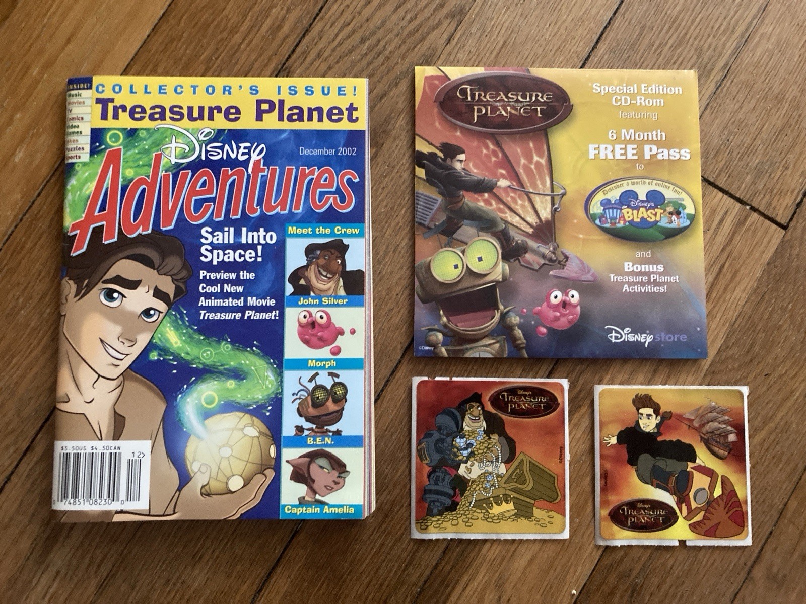 Treasure Planet Disney Adventures Magazine Stickers Disney Store Blast CD-Rom