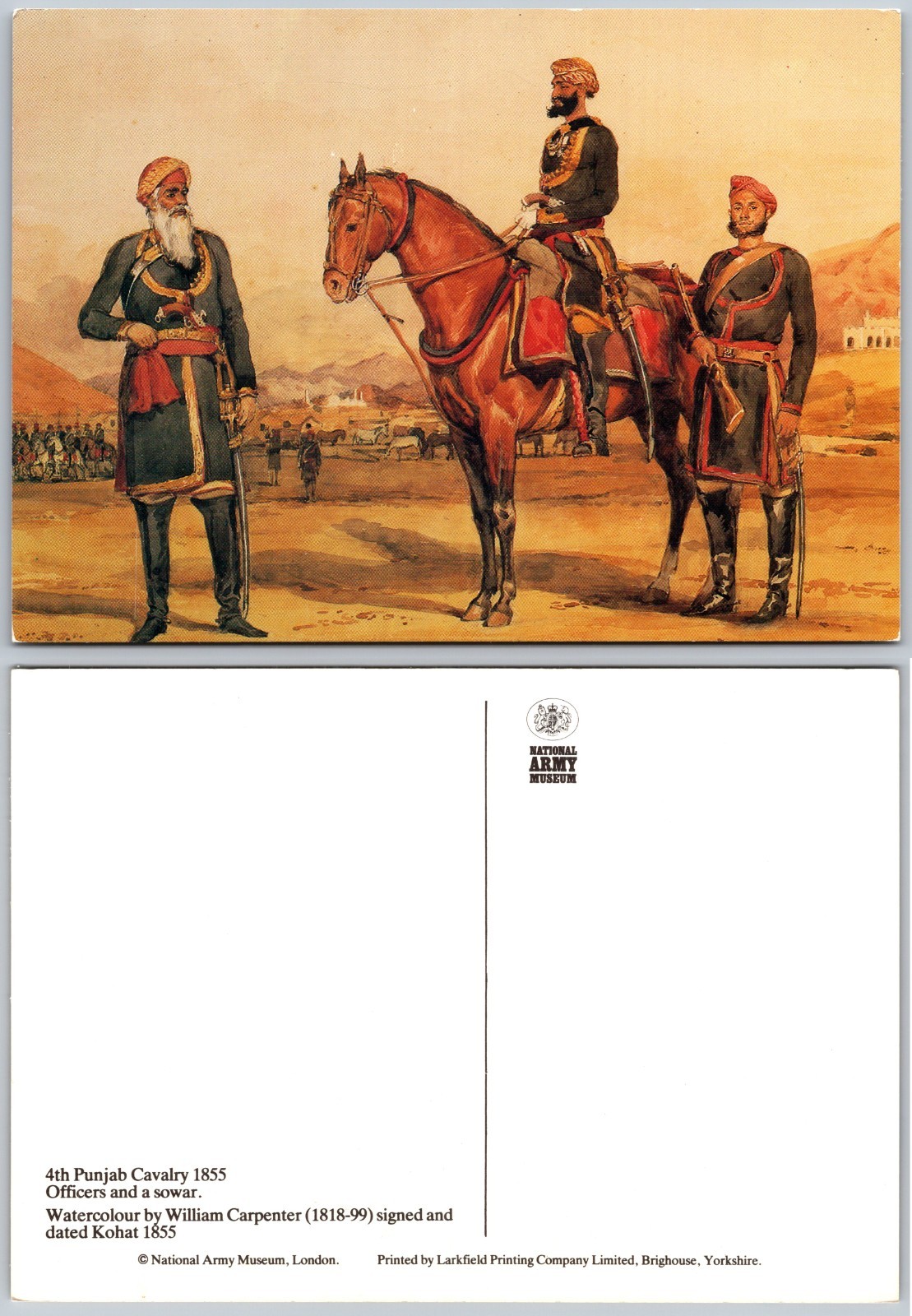 Continental Punjab Cavalry Officers Postcard