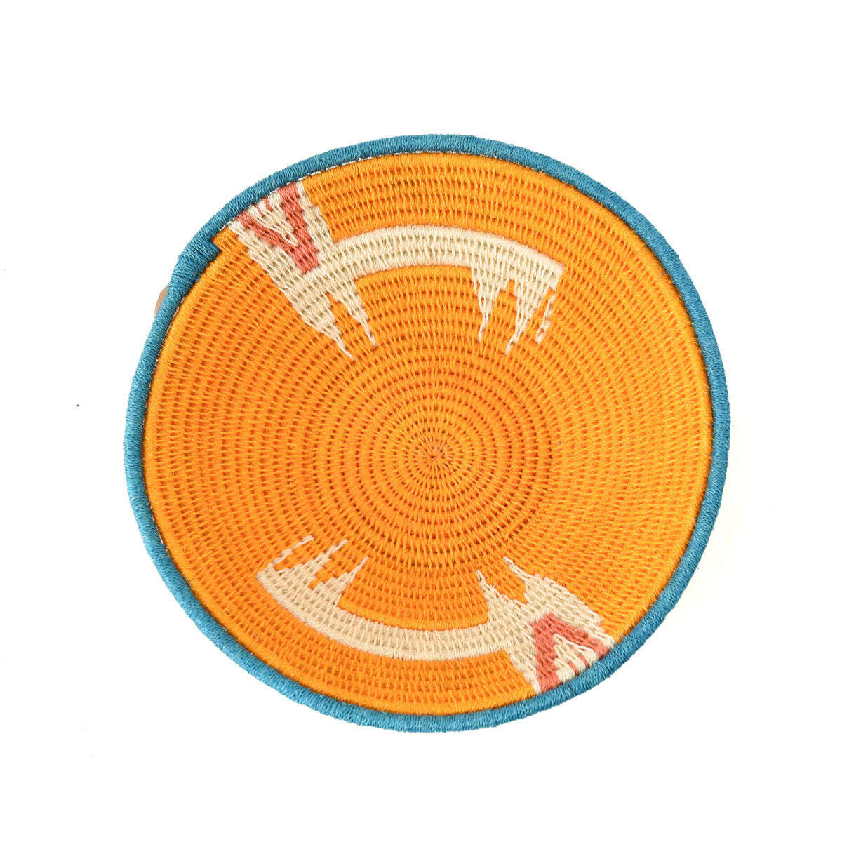 Sisal Handwoven Orange Lion Basket Eswatini 9inch