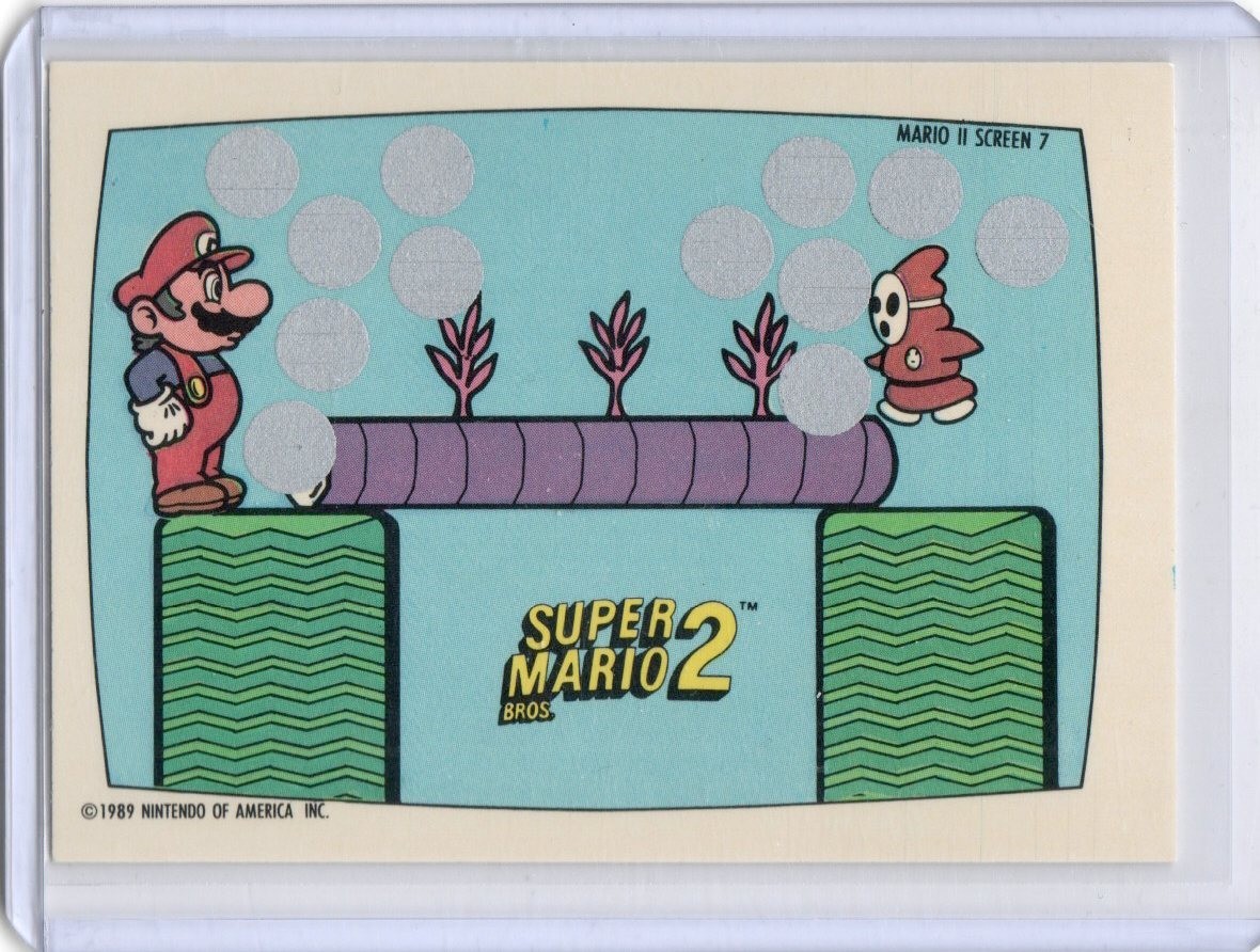 1989 Topps Nintendo #7 Super Mario 2 Scratch Off Card