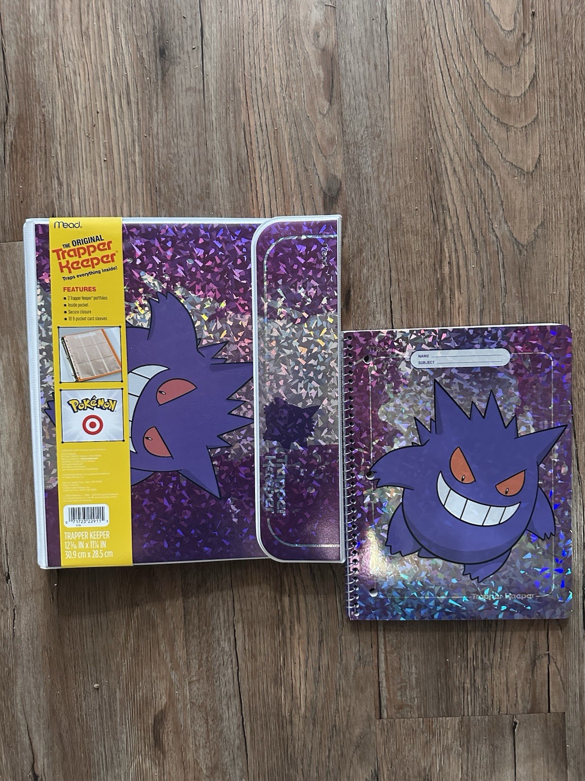 Pokemon Target Gengar Trapper Keeper Binder + Notebook Bundle Holographic