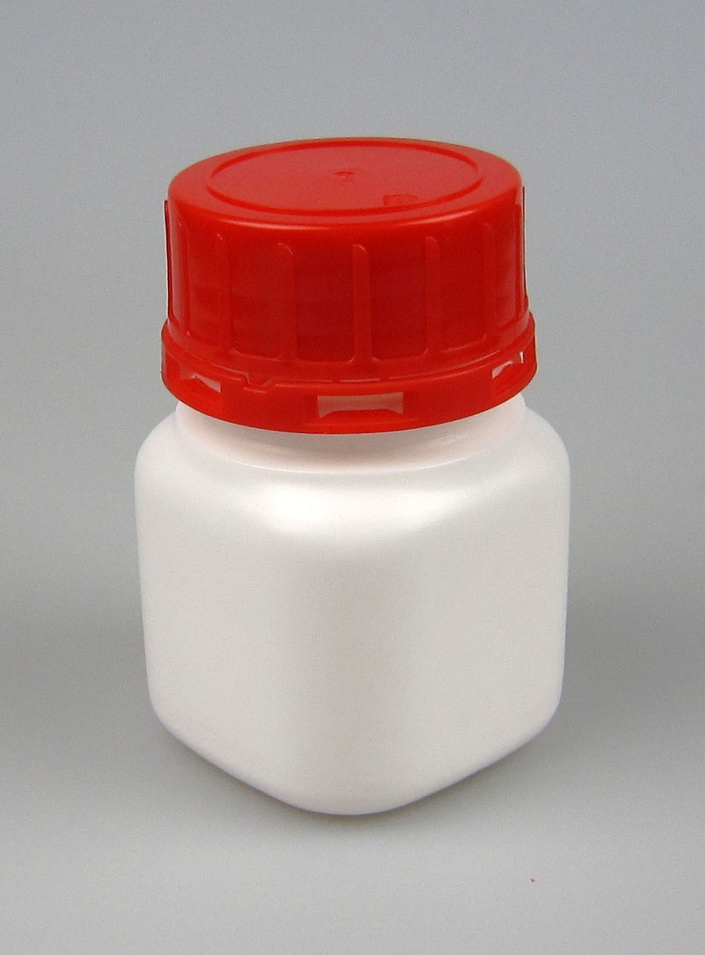 8oz, 250ml HDPE Chemical Powder Bottle with Tamper-Evident Red Cap