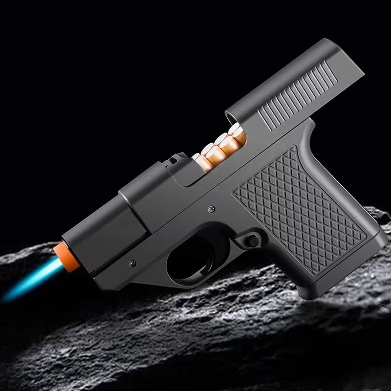 Unique Butane Cigarette LIGHTER & CASE Adjustable Jet Torch Flame Pistol Gun hot