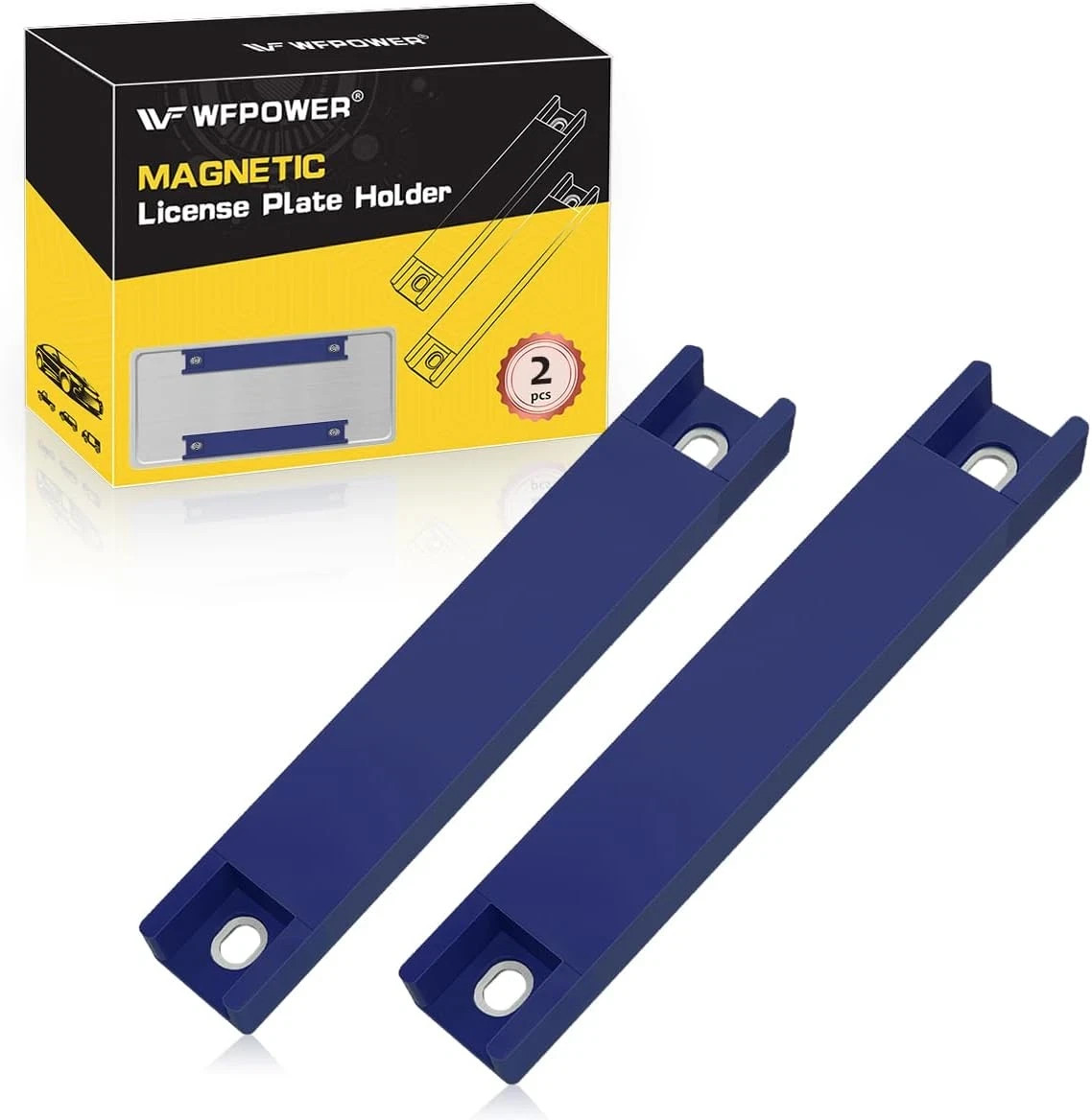 Magnetic License Plate Holder, 2 Pack Rubber Coated Protection Dealer Test Drivi