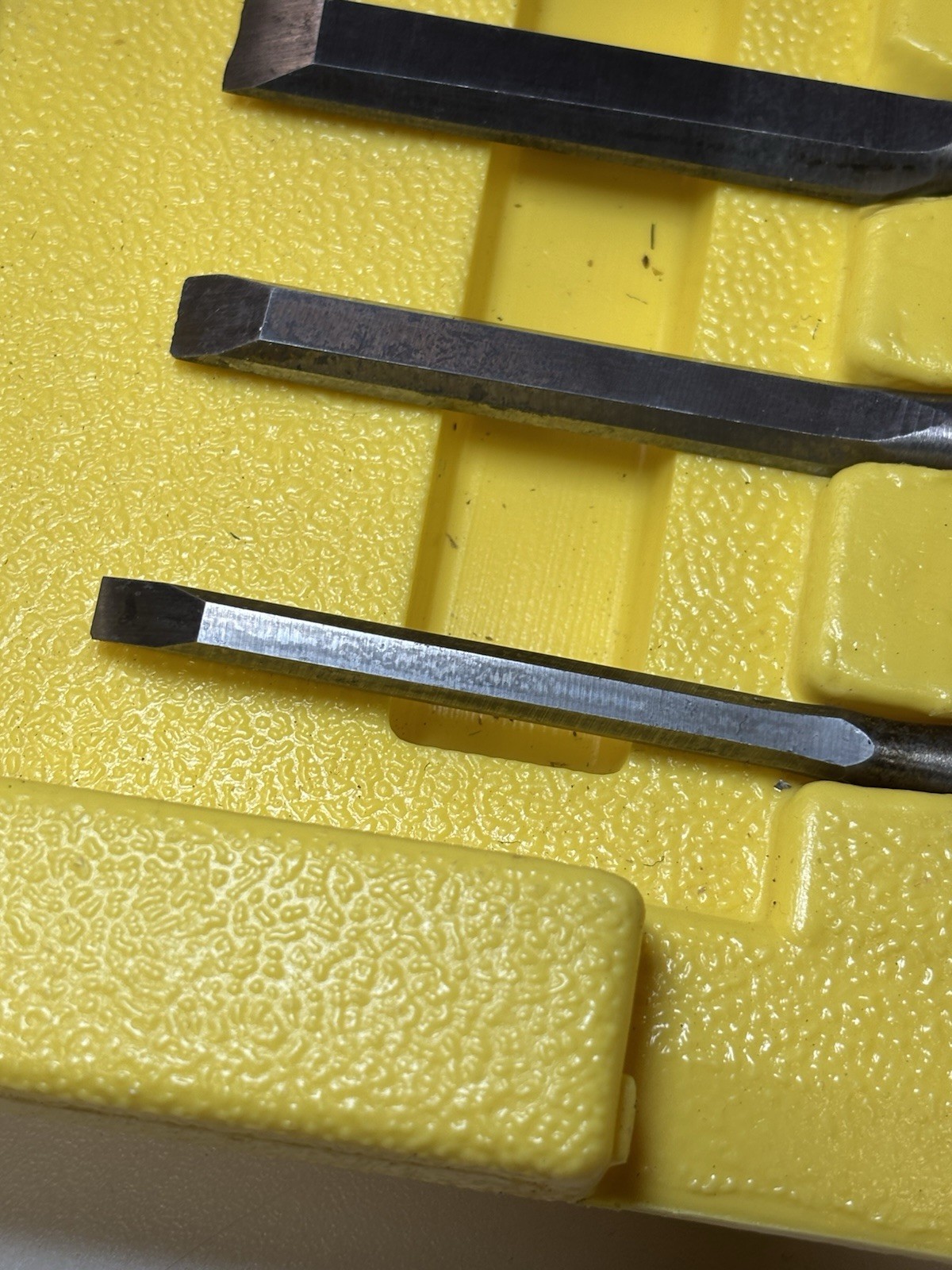 Vintage Stanley Professional Chisel Set 9 Pc W/ Stand Up Case*Full Set*See Pics
