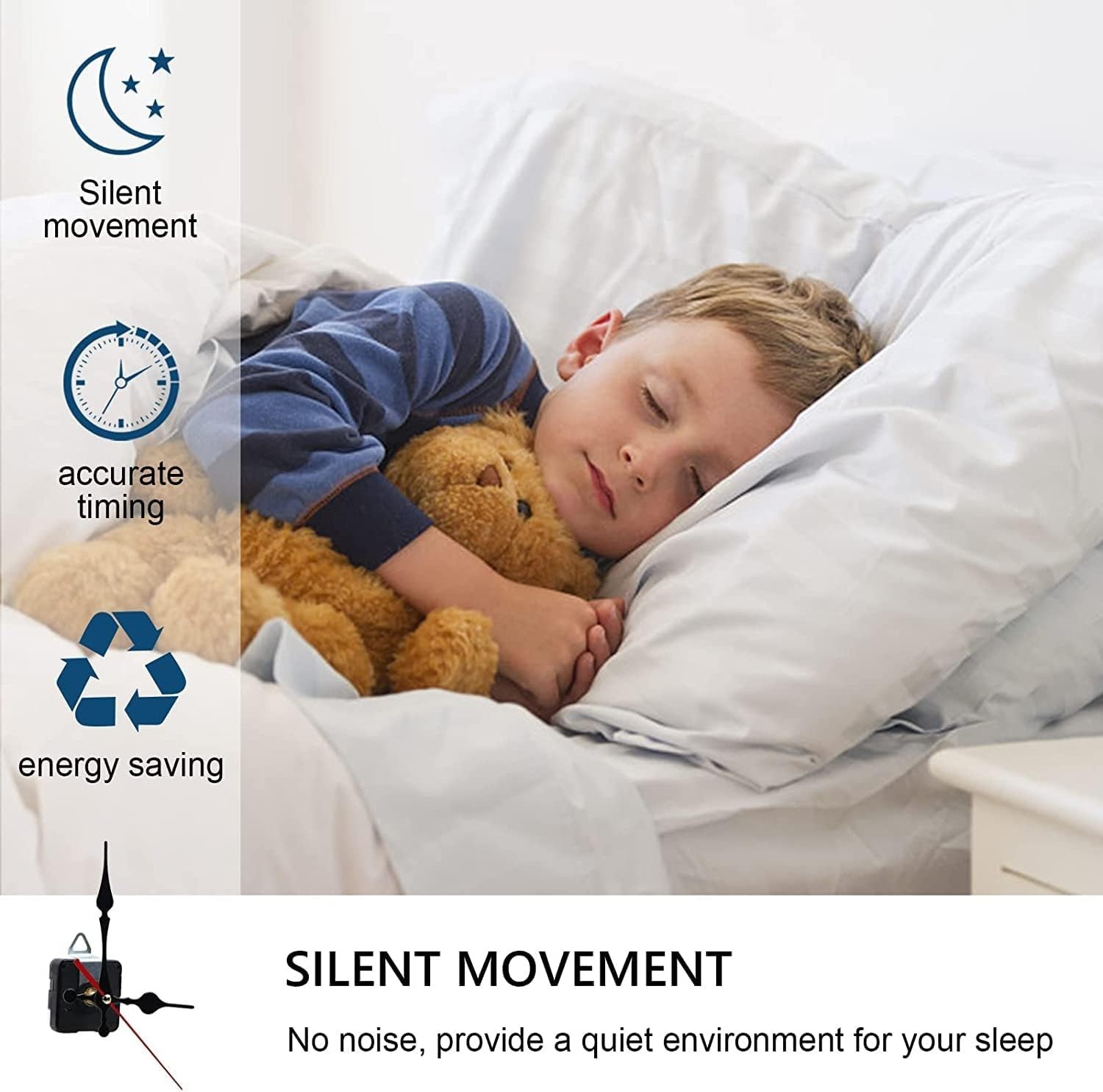 High-Quality Quartz Clock Mechanism Set with 5 Hands – No Batteries Included