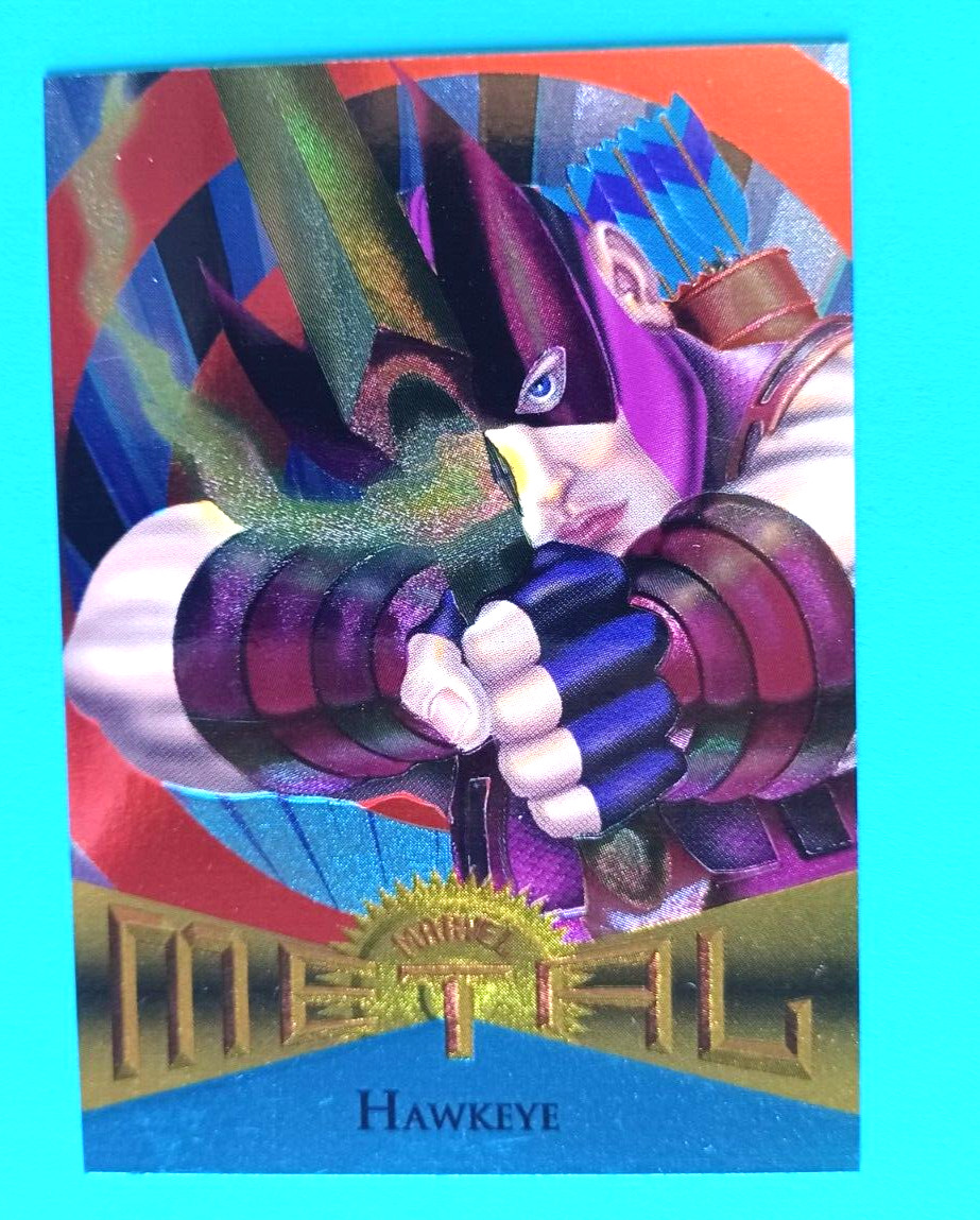 1995 FLEER MARVEL METAL HAWKEYE #22 BASE CARD FOIL SURFACE